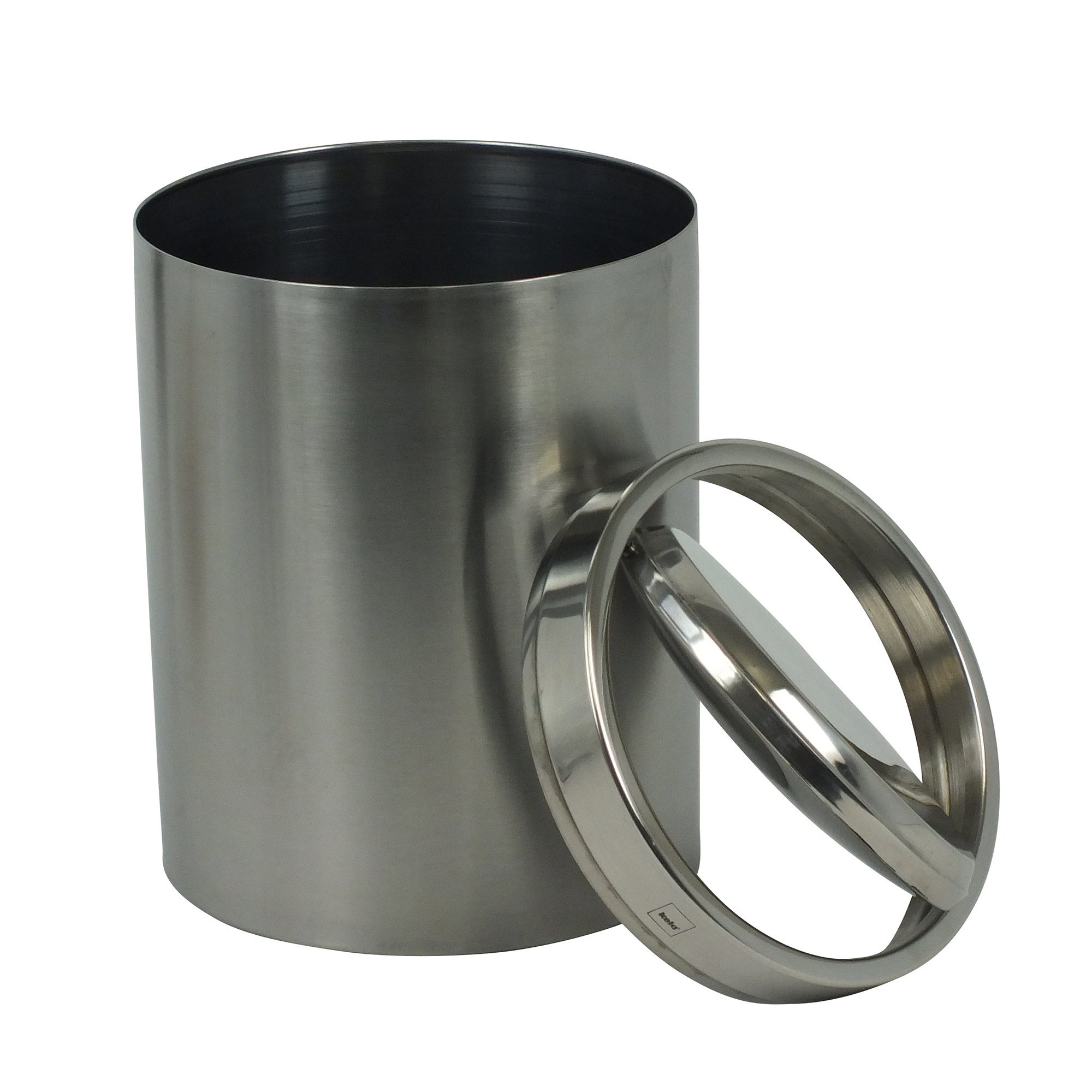 kela Cubo para cosméticos 7 l, Cubo de basura para baño con tapa basculante, Cubo de basura para baño de acero inoxidable ARI, plata mate
