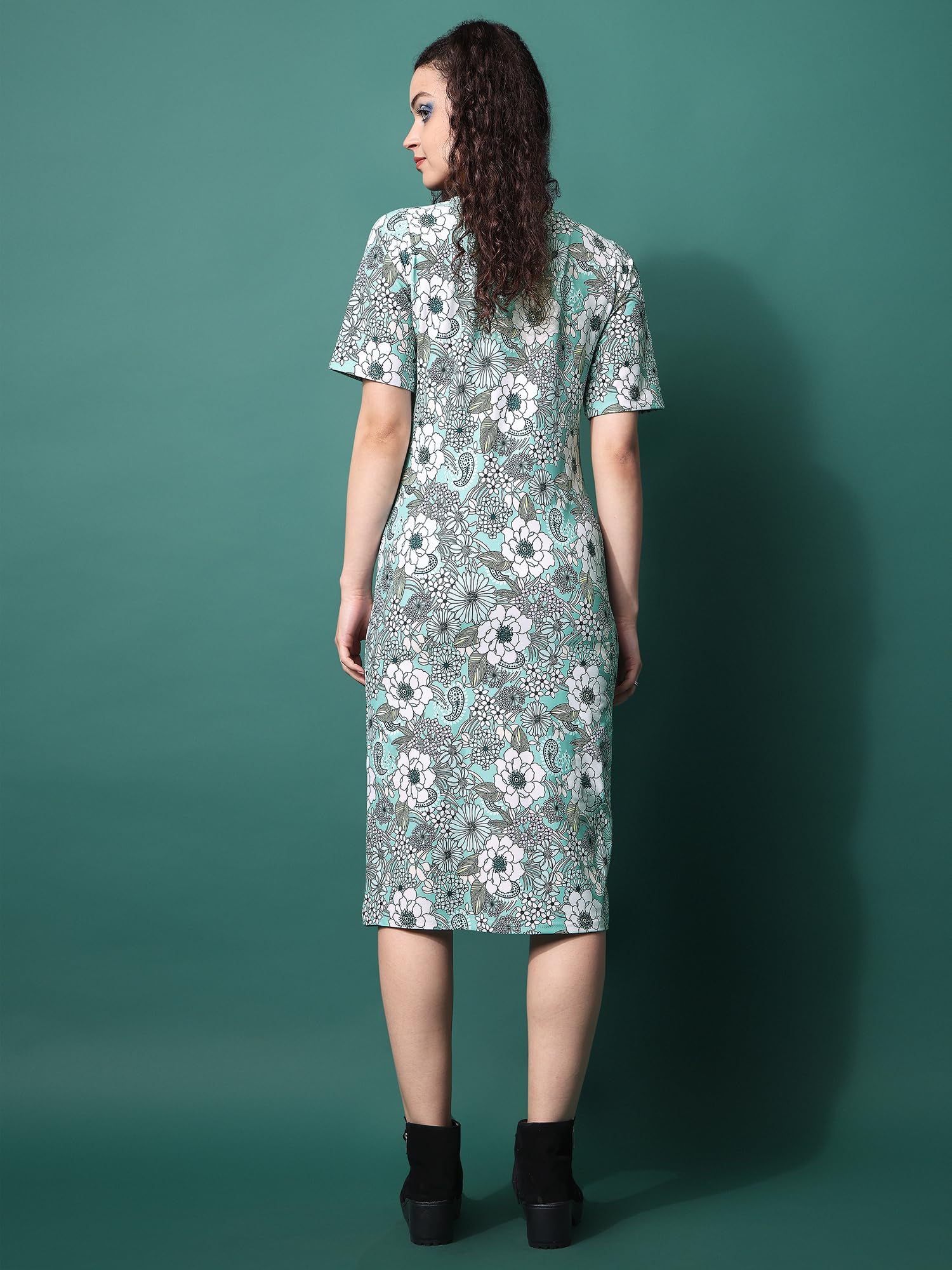 Purvaja Womens Bodycon Knee Length Dress (Wini-033-Peony_Green_X-Large)