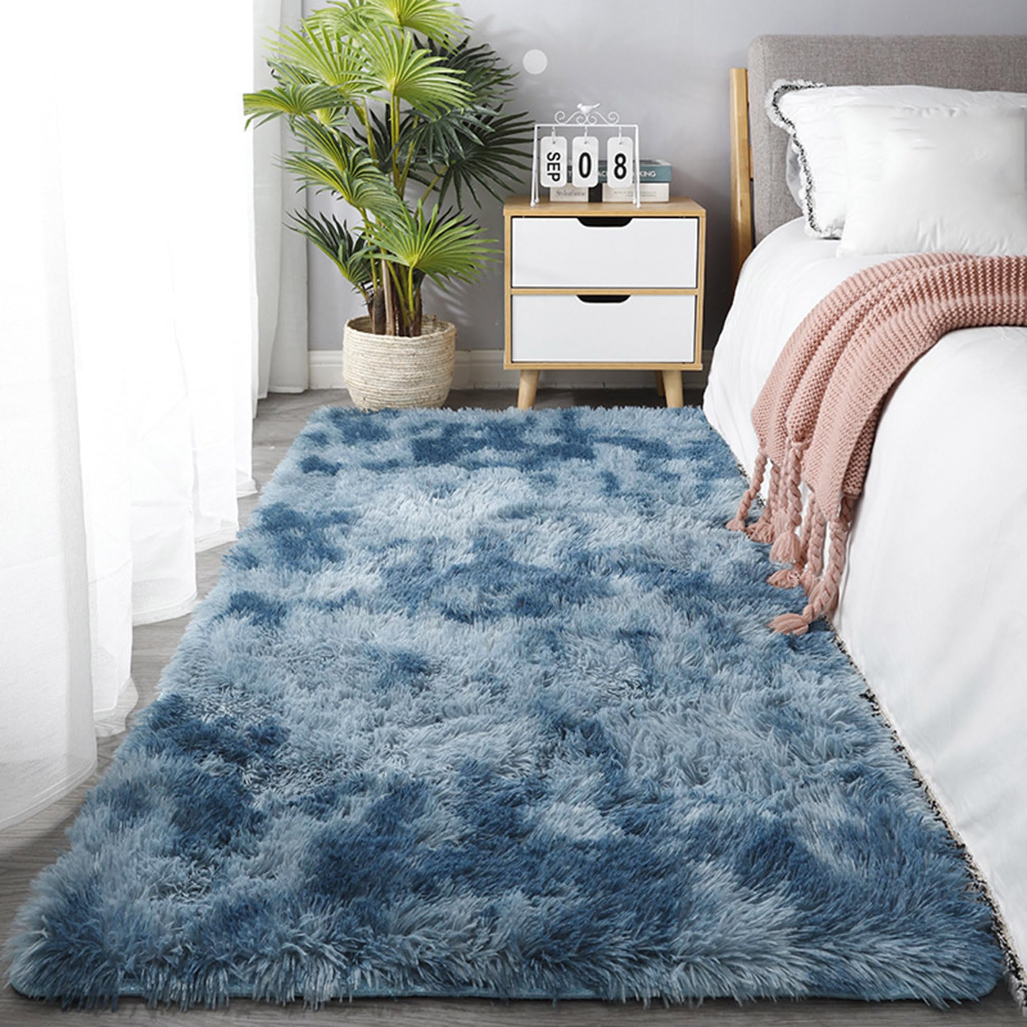 Tapis doux lavable en machine et antidérapant pour chambre