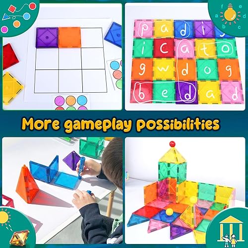 Miniatura 2 de Soyee Magnetic Tiles Toddler Toys Magnetic Building Blocks for Kids Ages 3-12 STEM Educational Toys for Girls & Boys Sensory Toys for Kids with