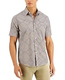 Mens Shirt Small Ryan Topper Printed Button Up Brown S
