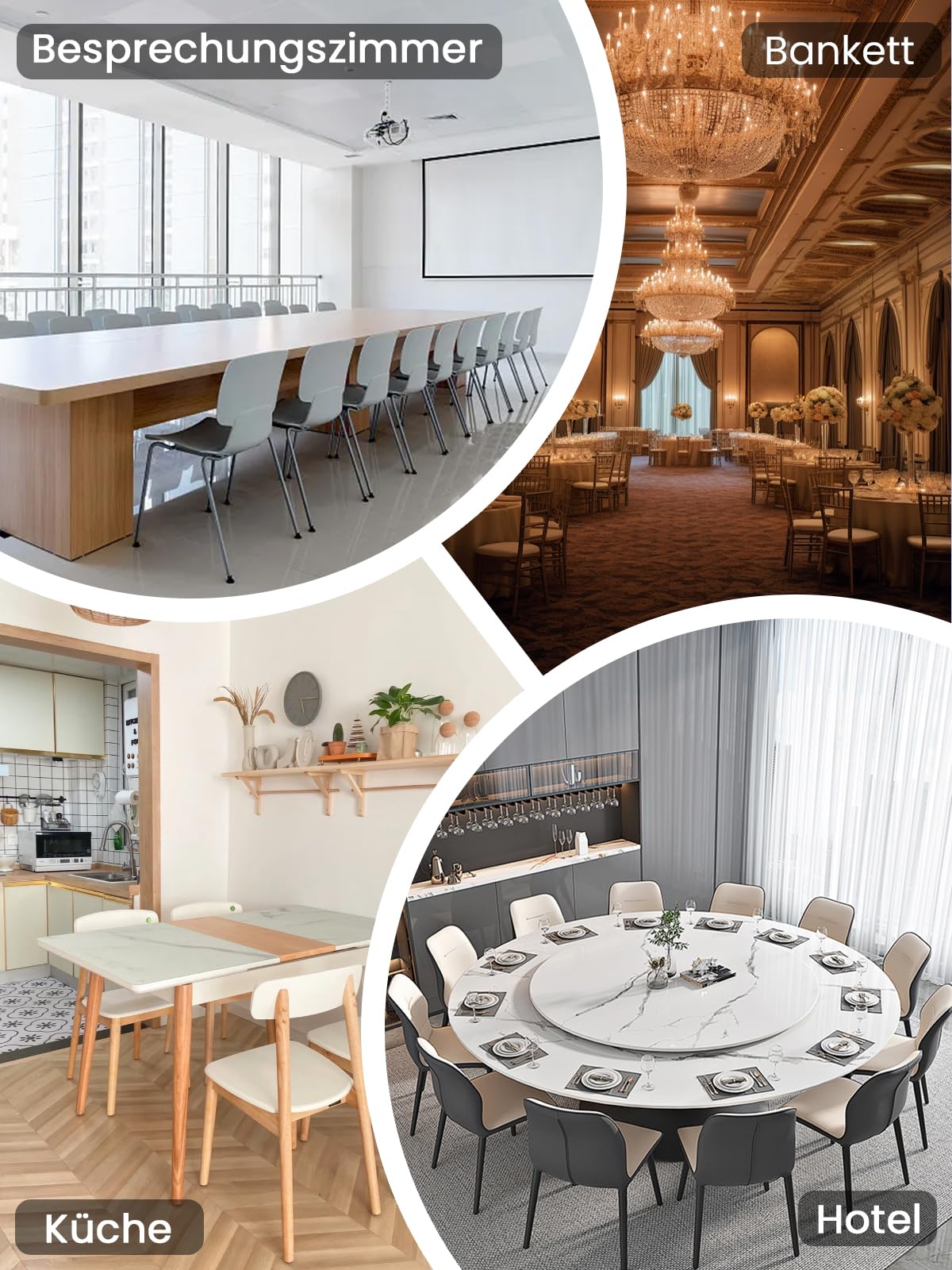 Set di 4 coprisedia in pelle PU, elastici e impermeabili, lavabili e rimovibili, universali, per sala da pranzo, cucina, ristorante, hotel e matrimoni