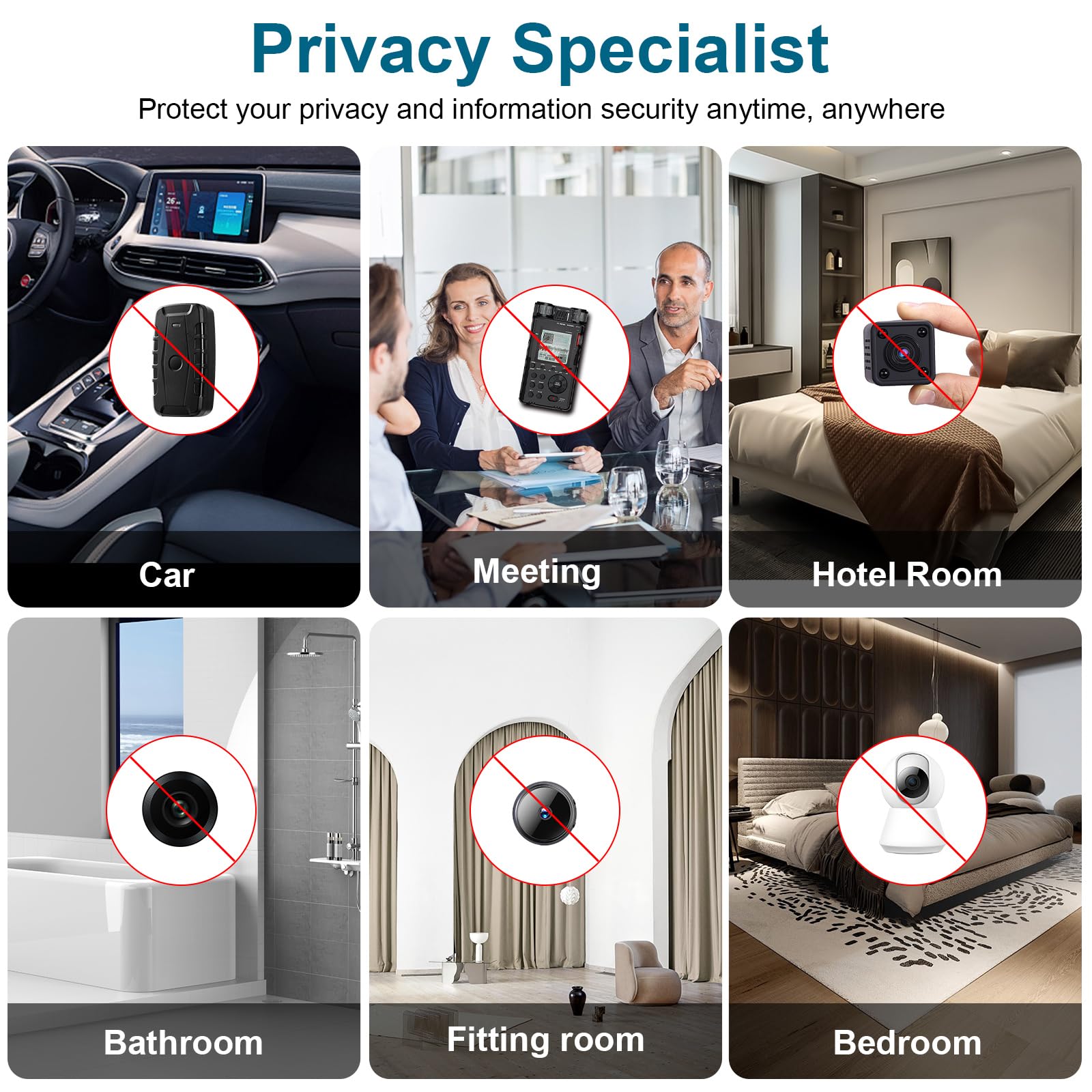 Verdeckter Kamera-Detektor, Spionagekamera-Finder, Insekten-Scanner & Kamera-Detektor, GPS-Tracker & Abhörgerät-Detektor, ideal für Hotels, Badezimmer, Häuser, Büros, Fahrzeuge und Reiseeinstellungen