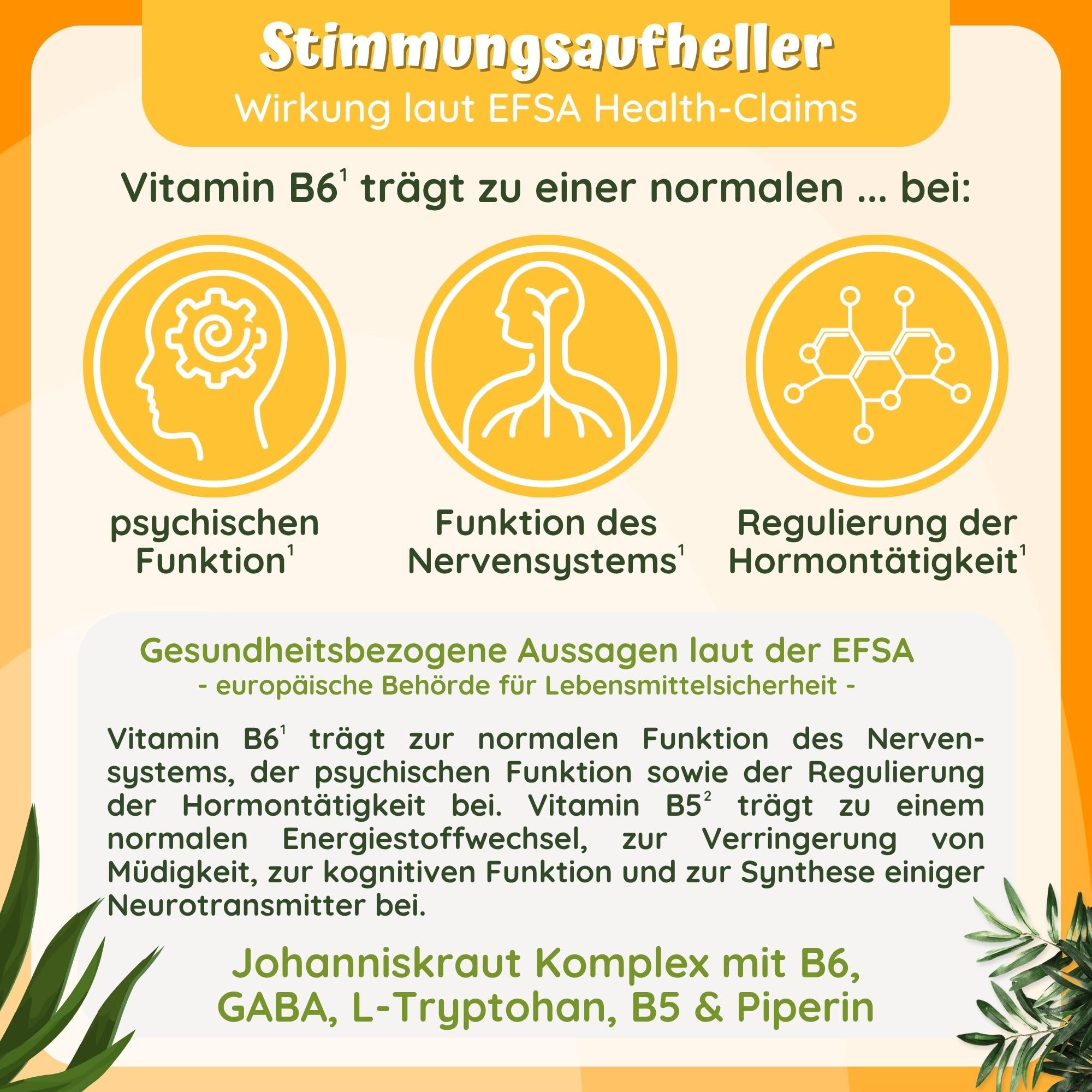 Johanniskraut-Kapseln - 10000mg Johanniskraut hochdosiert aus 10:1 Extrakt (2 Kapseln) + GABA + L-Tryptophan - 4 Monatsvorrat - pflanzlicher Stimmungsaufheller hochdosiert von loodus®