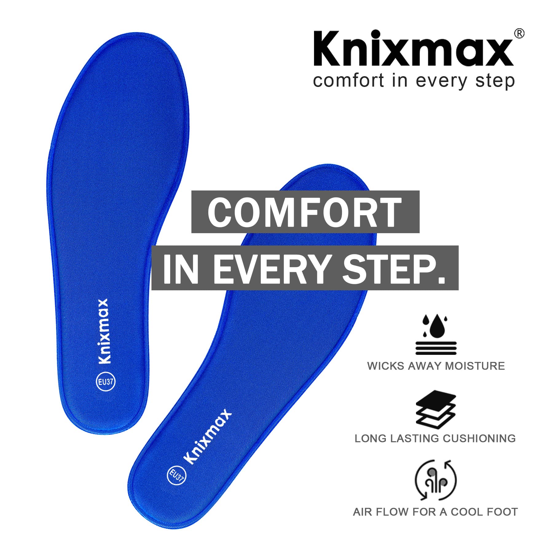 Knixmax Donna Uomo Solette in Memory Foam Inserti per Scarpe Comfort Assorbimento degli urti Imbottitura per il Supporto del Piede Suole Interne