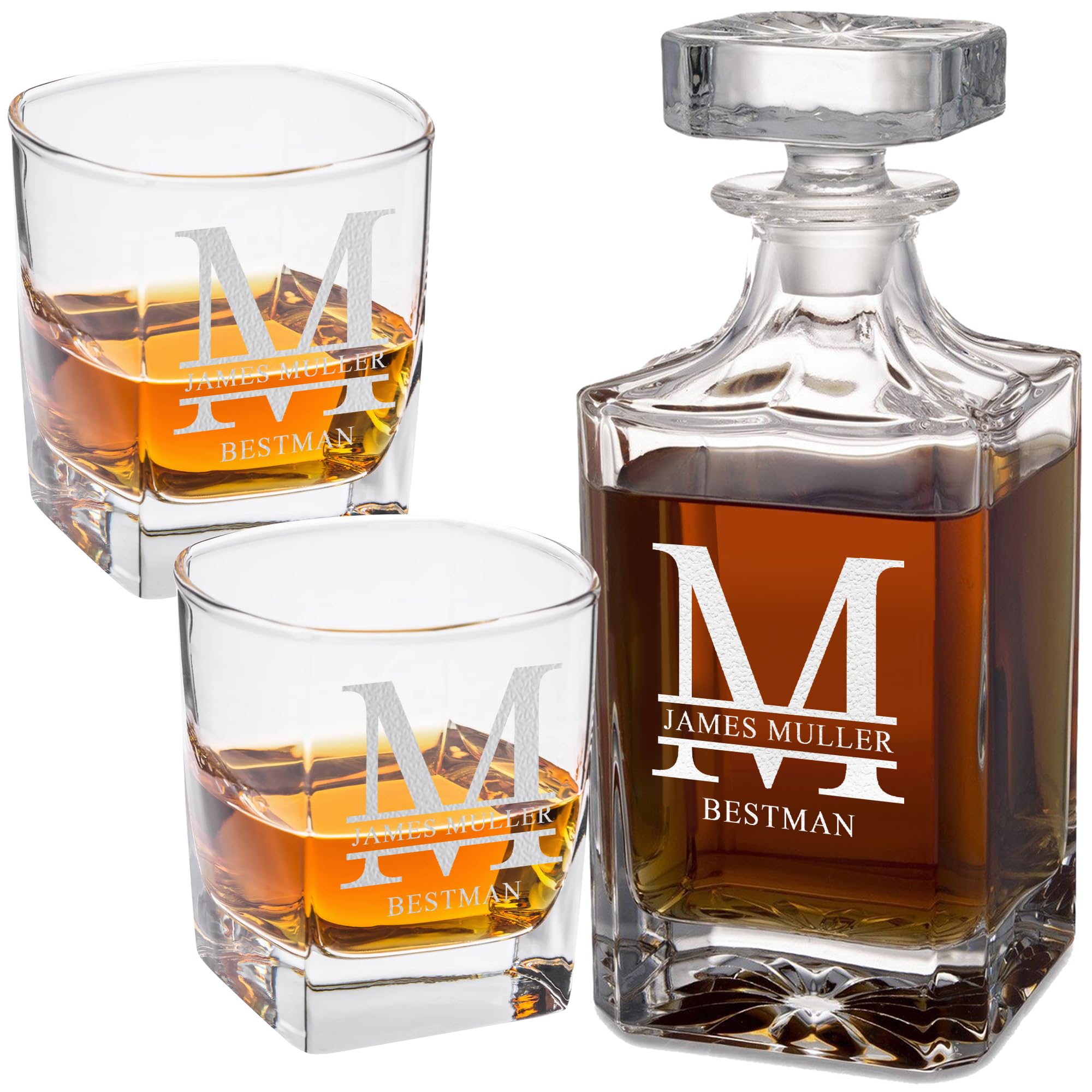 Personalized Whiskey Decanter Set - Engraved Gift -7