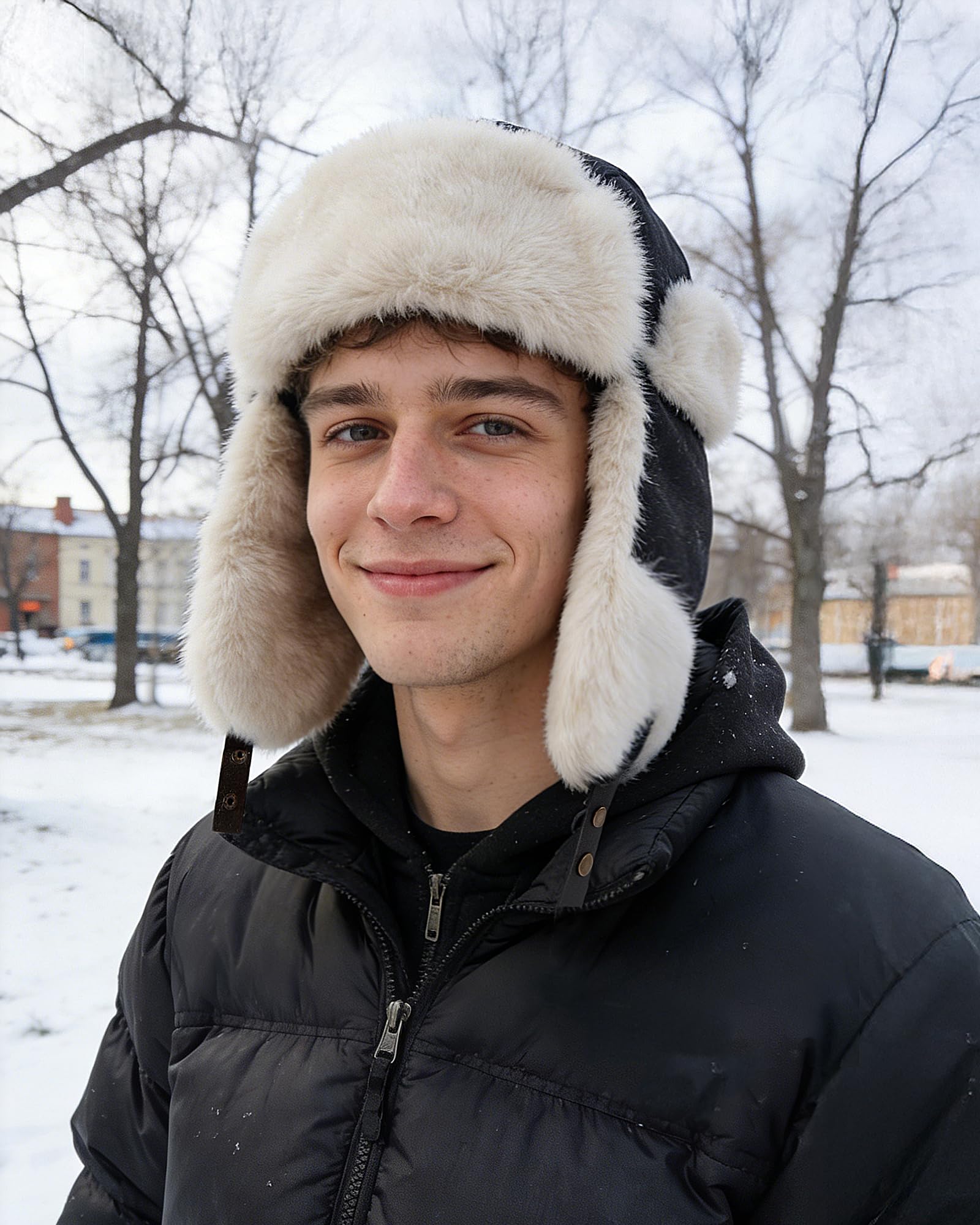 CLAPE Chapeau de Trappeur d'hiver Unisex Chapka Warm Winter Trapper Hat Bonnet de Russie en Fausse Fourrure Outdoor Bomber Hats