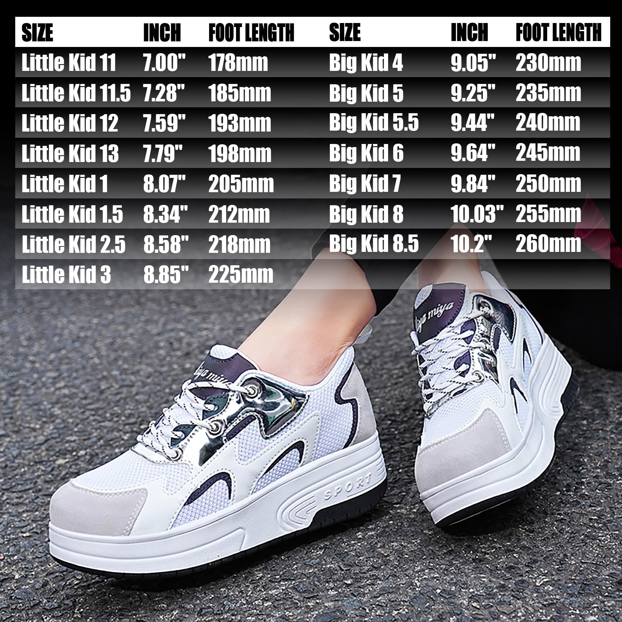 Wooowyet Zapatillas de patinaje con luces LED para niños y niñas, zapatillas de moda con ruedas, recargables por USB, gancho y bucle