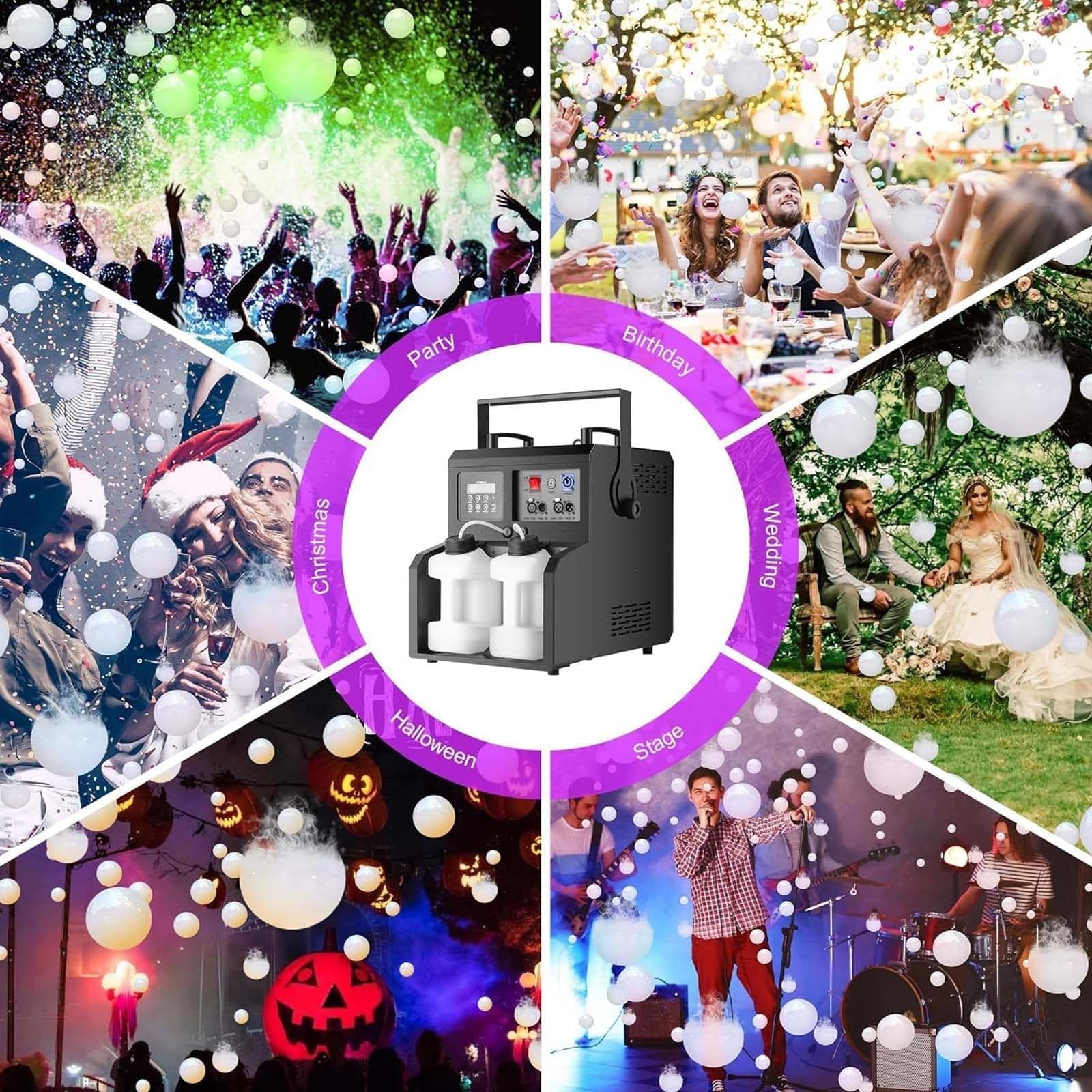 Macchina Per Bolle Di Fumo Con Telecomando, Macchina Per Bolle Di Nebbia 3 In 1 Con Luci A Led Per Matrimoni, Feste Con Dj Ed Effetti Scenici