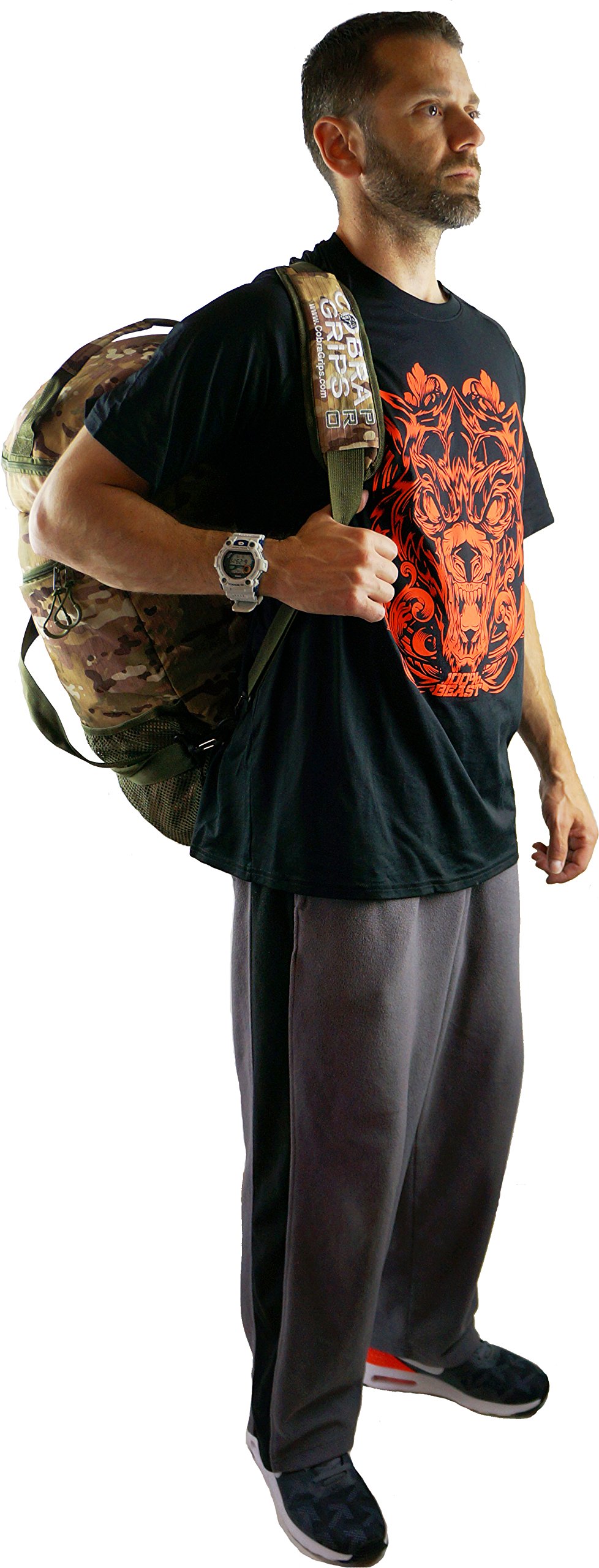 Best Travel, borsone da viaggio sportivo pieghevole, impermeabile, in nylon, zaino, borsa da palestra, sacca leggera multifunzione, 10478842, CAMO, 24" by 14"