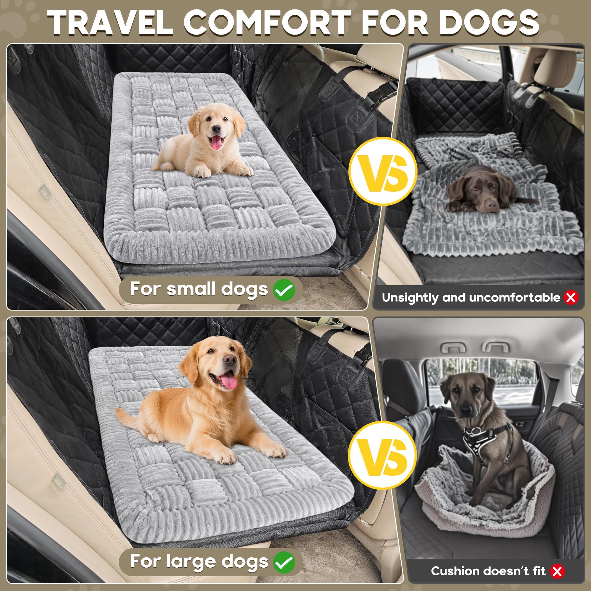 Loiion Letto per Cani Grande, Divano per Cani Taglia Gande, Coperta Antiscivolo per Animali Domestici, Tappetino da Viaggio Resistente alla Masticazione per Cane,127×62.5cm