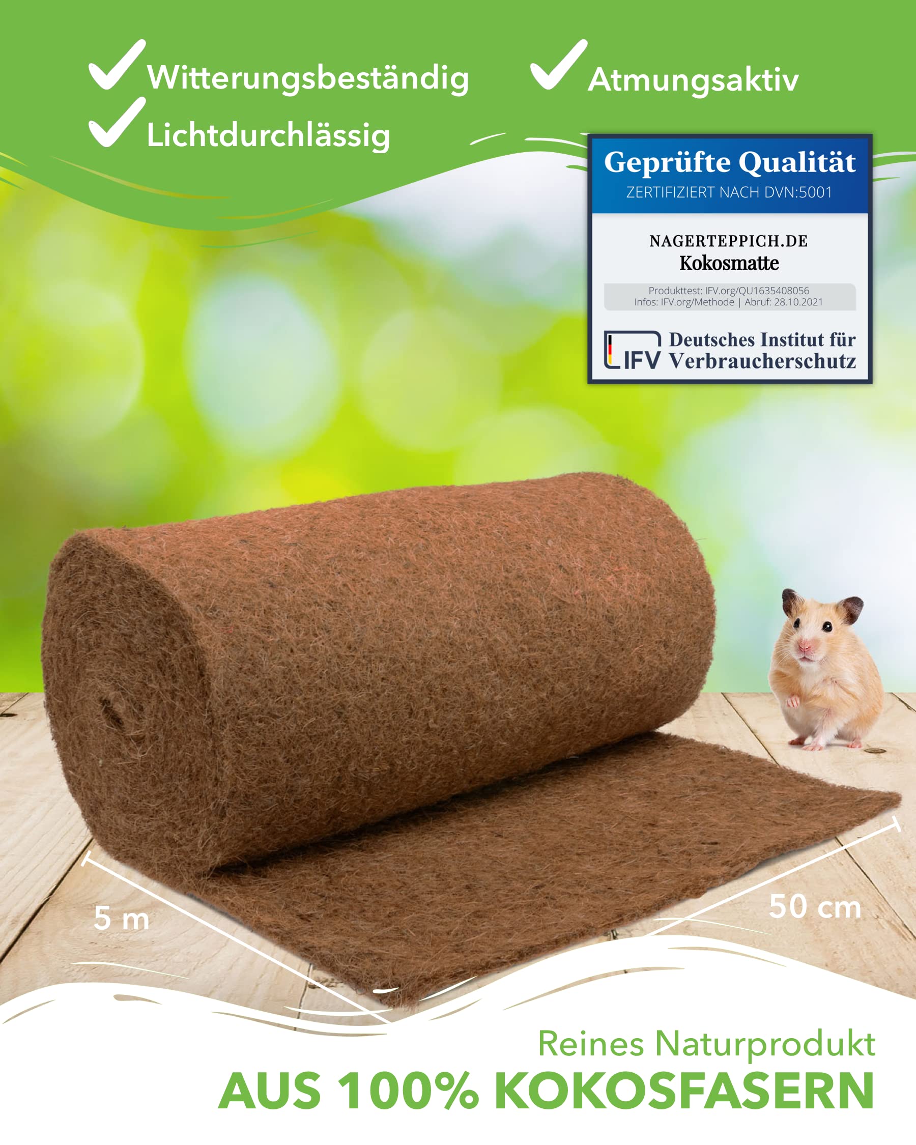 20m Tapis De Coco Natte De Protection Hivernale Fibre De Coco 800g M2 1m 4251682535083