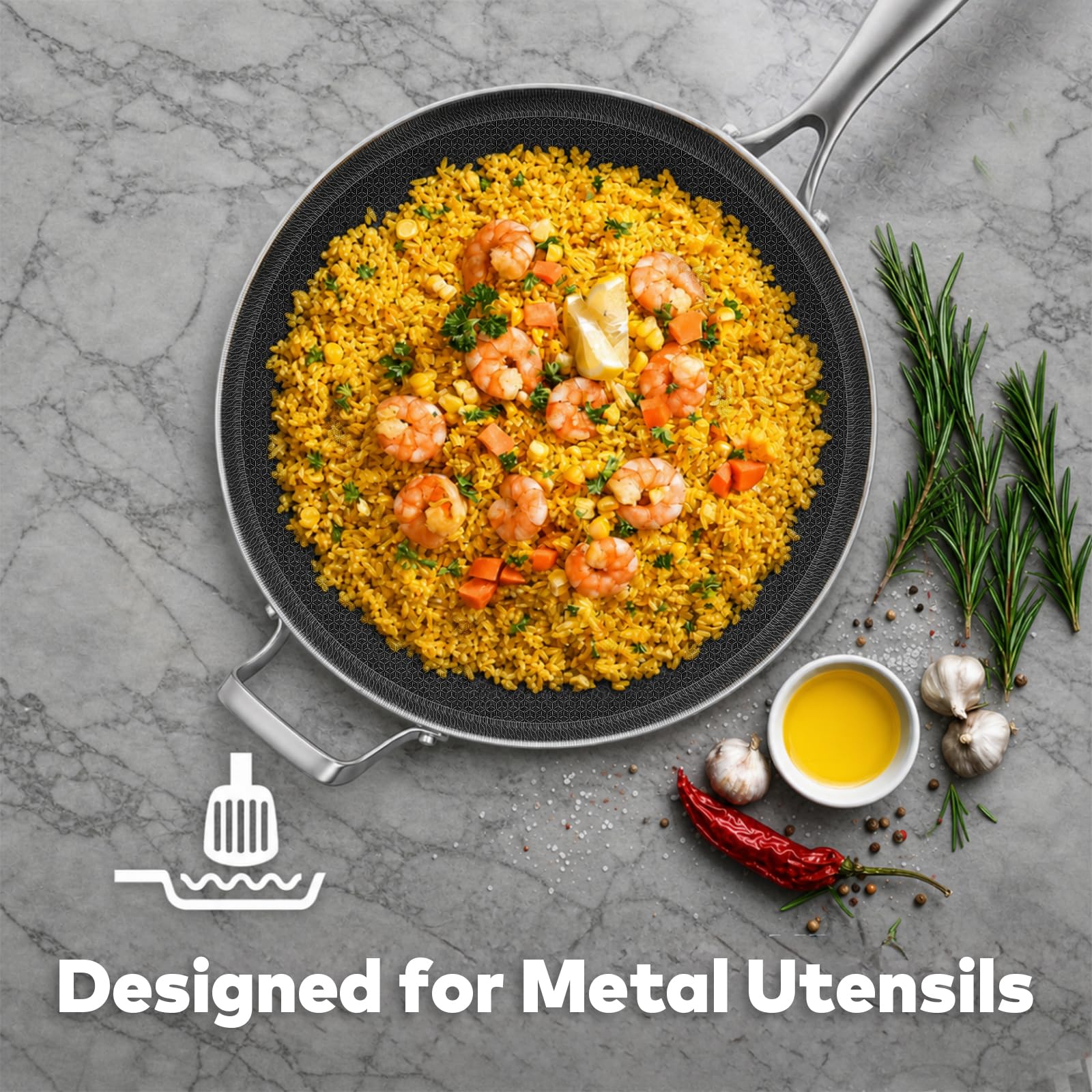 Inqibee 14.5" Ceramic Nonstick Chef's Pan -3
