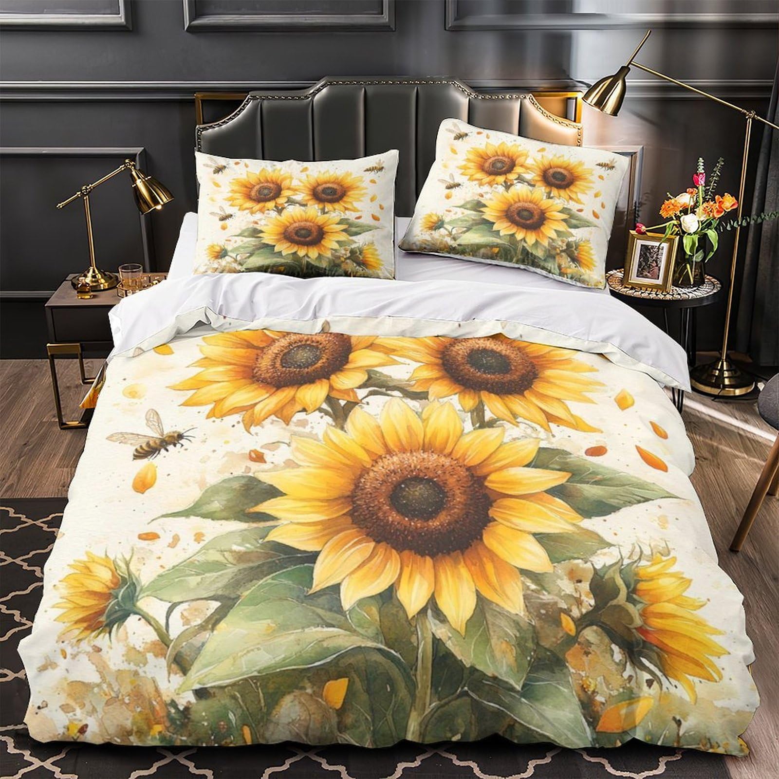 Parure de lit tournesol 260x220 pour illuminer votre chambre à coucher
