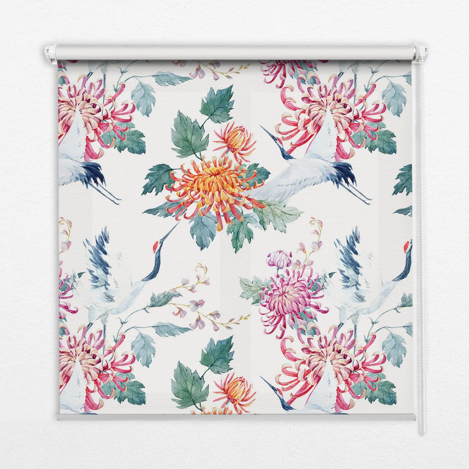 Store enrouleur perméable sans perçage 50x50 store occultant léger héron fleur