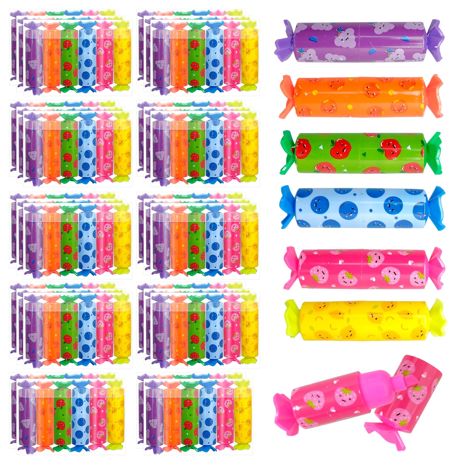 Mini-Textmarker-Set mit Keilspitze, mehrfarbig, niedlich, pastellfarben, für Studenten, Party, Geburtstag, Büro und Grußkarten, 168-teilig (Obst)