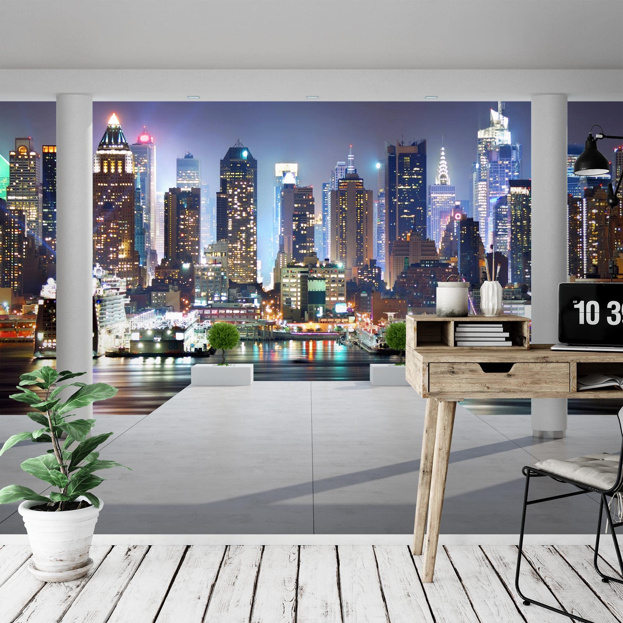 Runa Art Papel tapiz fotográfico Balcón Nueva York Moderna Lana Sala Cuarto Salón - Made in Germany - Vistoso 9204010c
