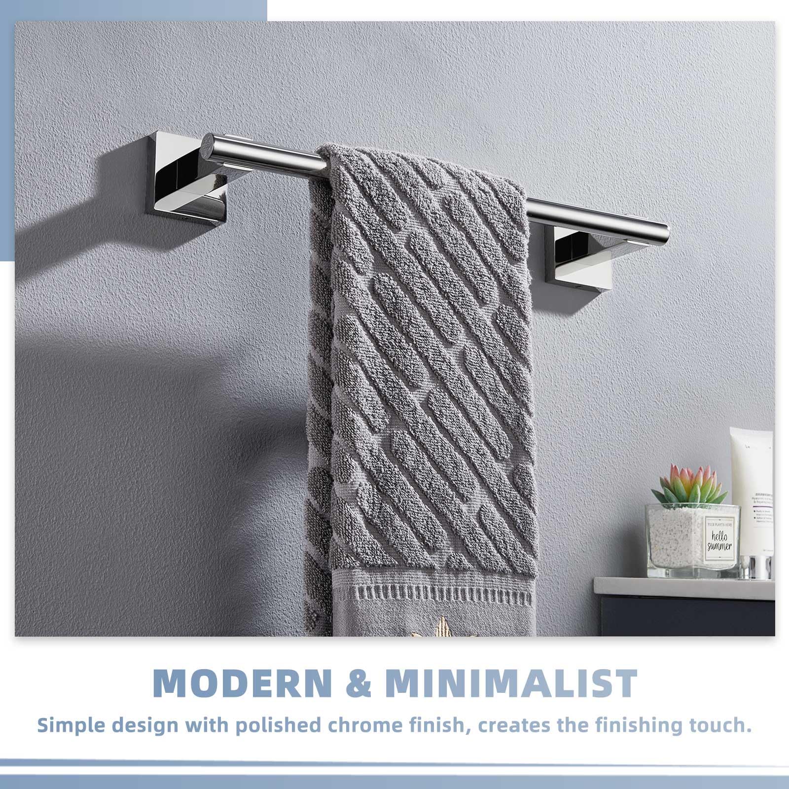 Suyar Hand Towel Bar 14, SUS304 Stainless Steel Shower Towel Holder - Image 3