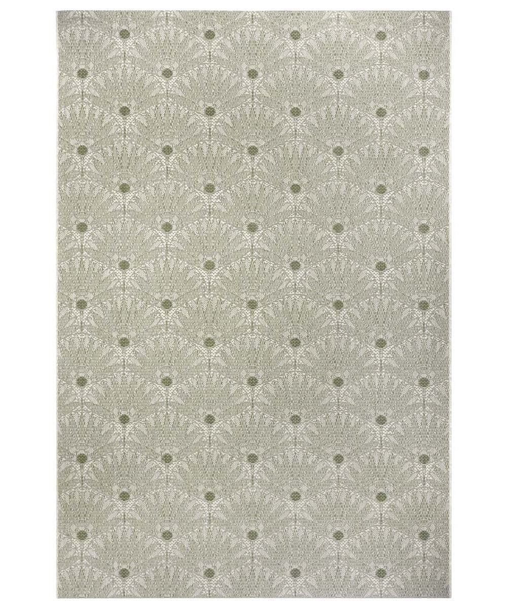 HANSE Home Bornéo Tapis en Tissu Plat pour l'intérieur et l'extérieur - Couleurs : Vert/crème - Dimensions : 200 x 290 cm