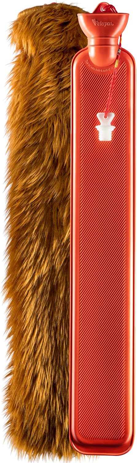 Hot Water Bottle with Faux Fur Cover