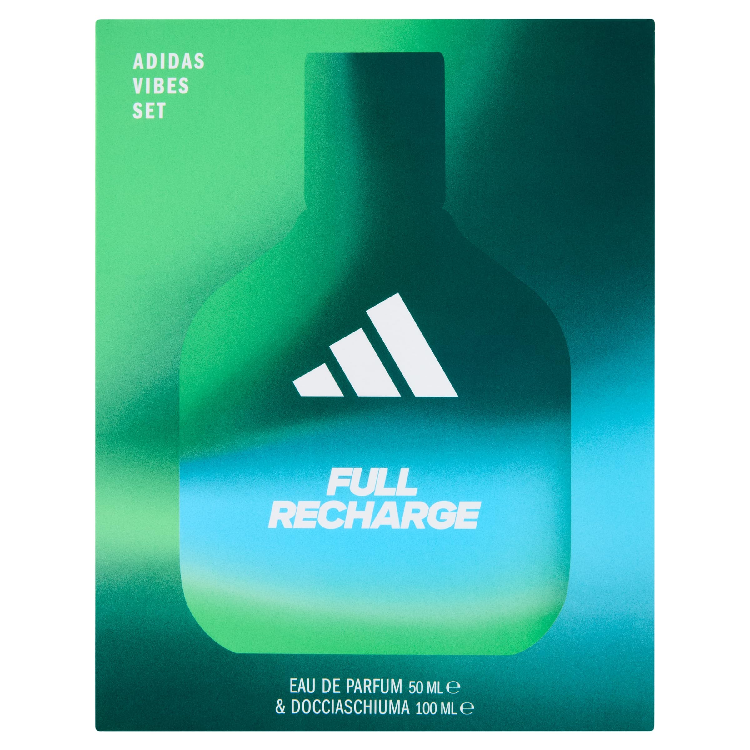 Adidas, Pudełko prezentowe Vibes Full Recharge Woda perfumowana 50 ml + żel pod prysznic 100 ml