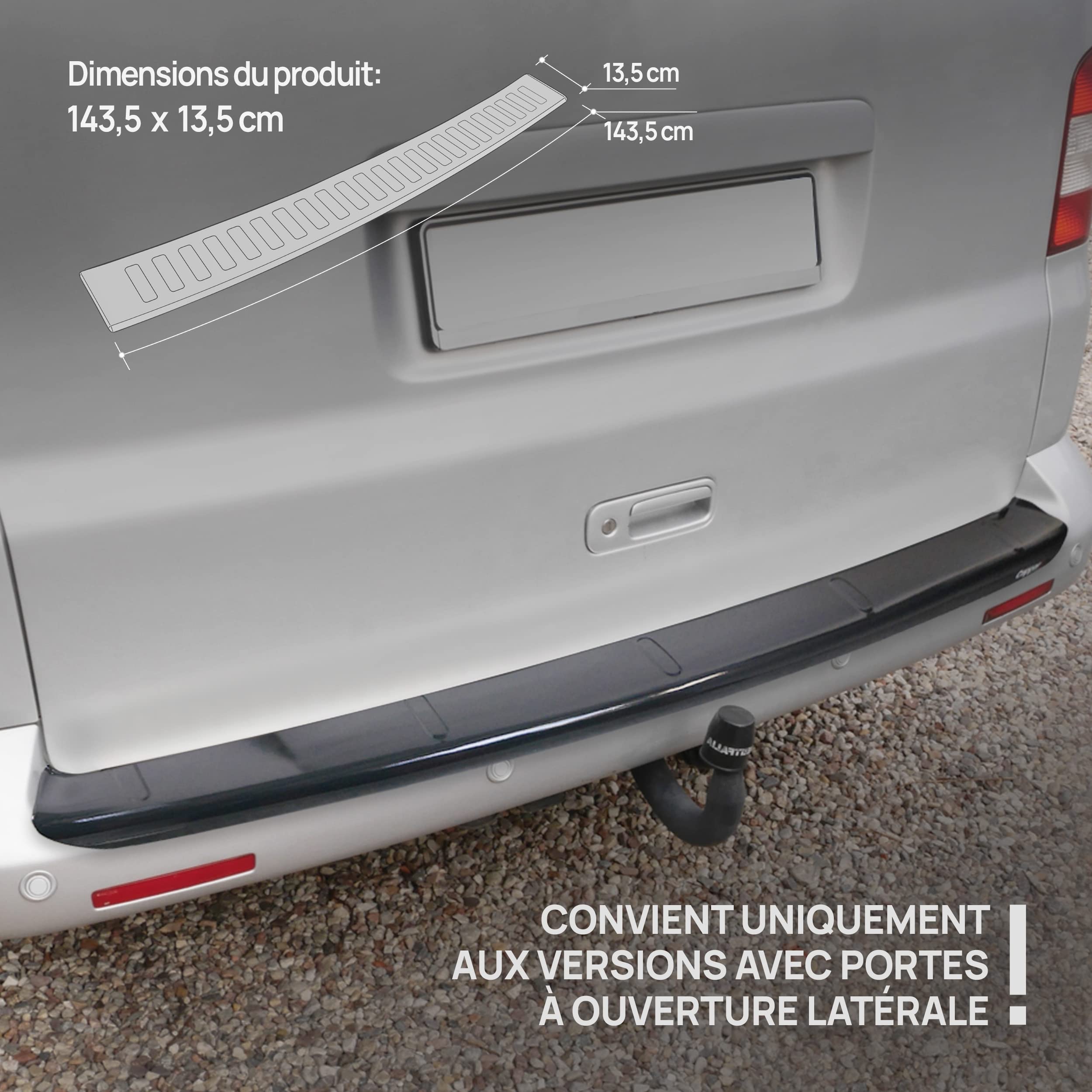 Protection Pare-chocs Arrière VW T6 2015-2019 - Bande Anti-Rayures ABS Protection Coffre T6