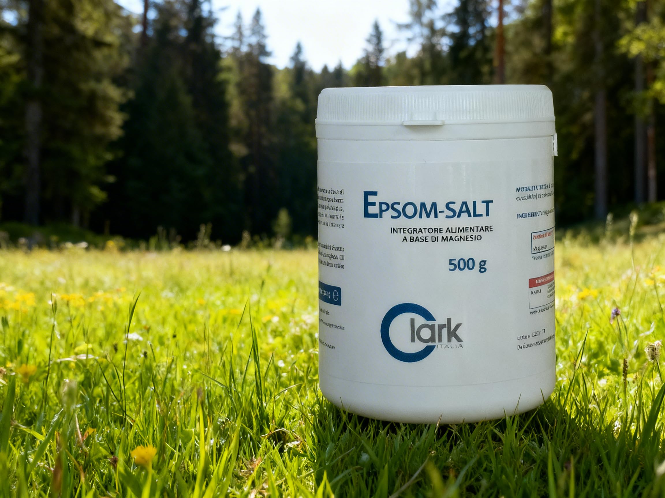 EPSOM SALT 500 g Integratore Alimentare a base di Sale di Epsom, Epsom Salt, Sale Inglese, Flacone da 500 g di grado alimentare
