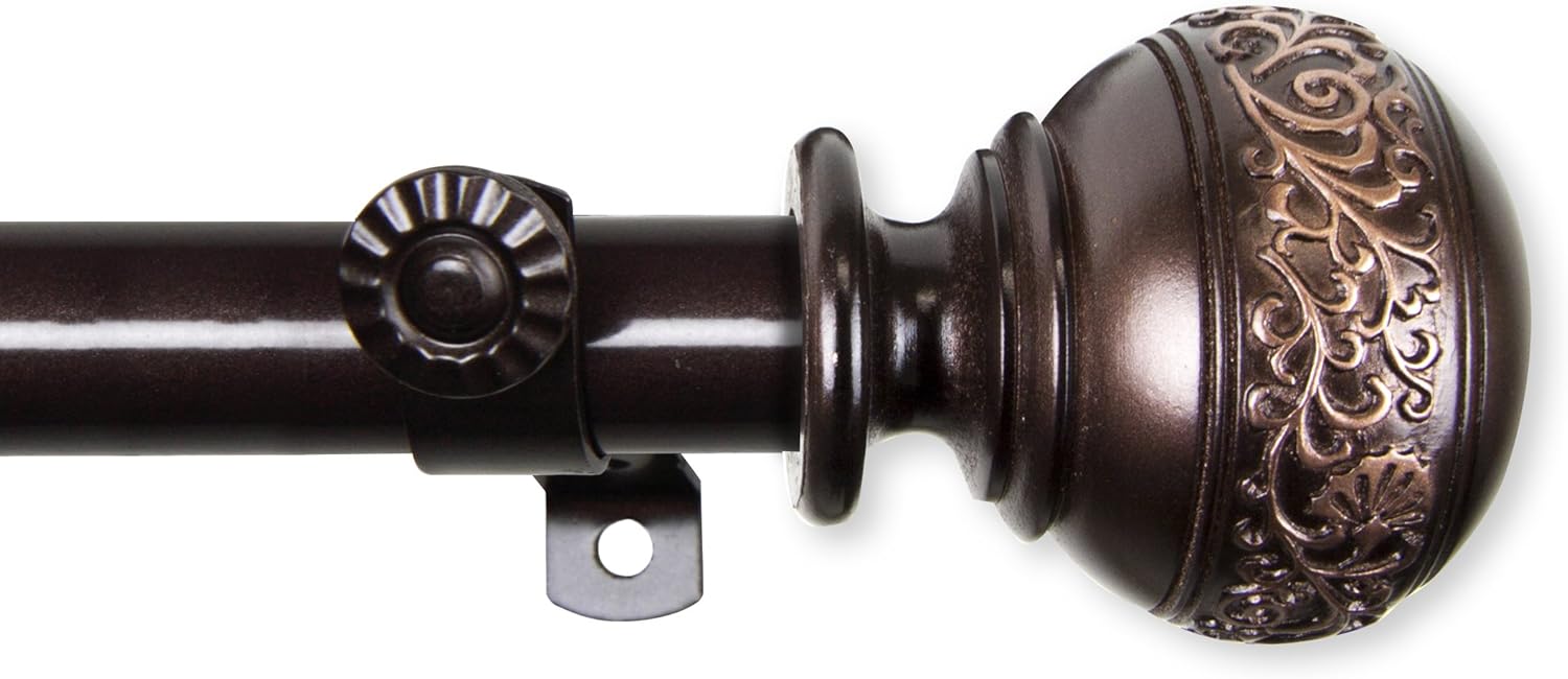 A&F Rod Decor - Nadeen Curtain Rod 48-84 inch - Antique Brass