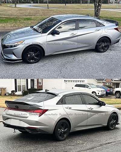 Miniatura 7 de Se adapta a Hyundai Elantra 3D ondulado estilo Mugen deflector de protección de lluvia 2021+