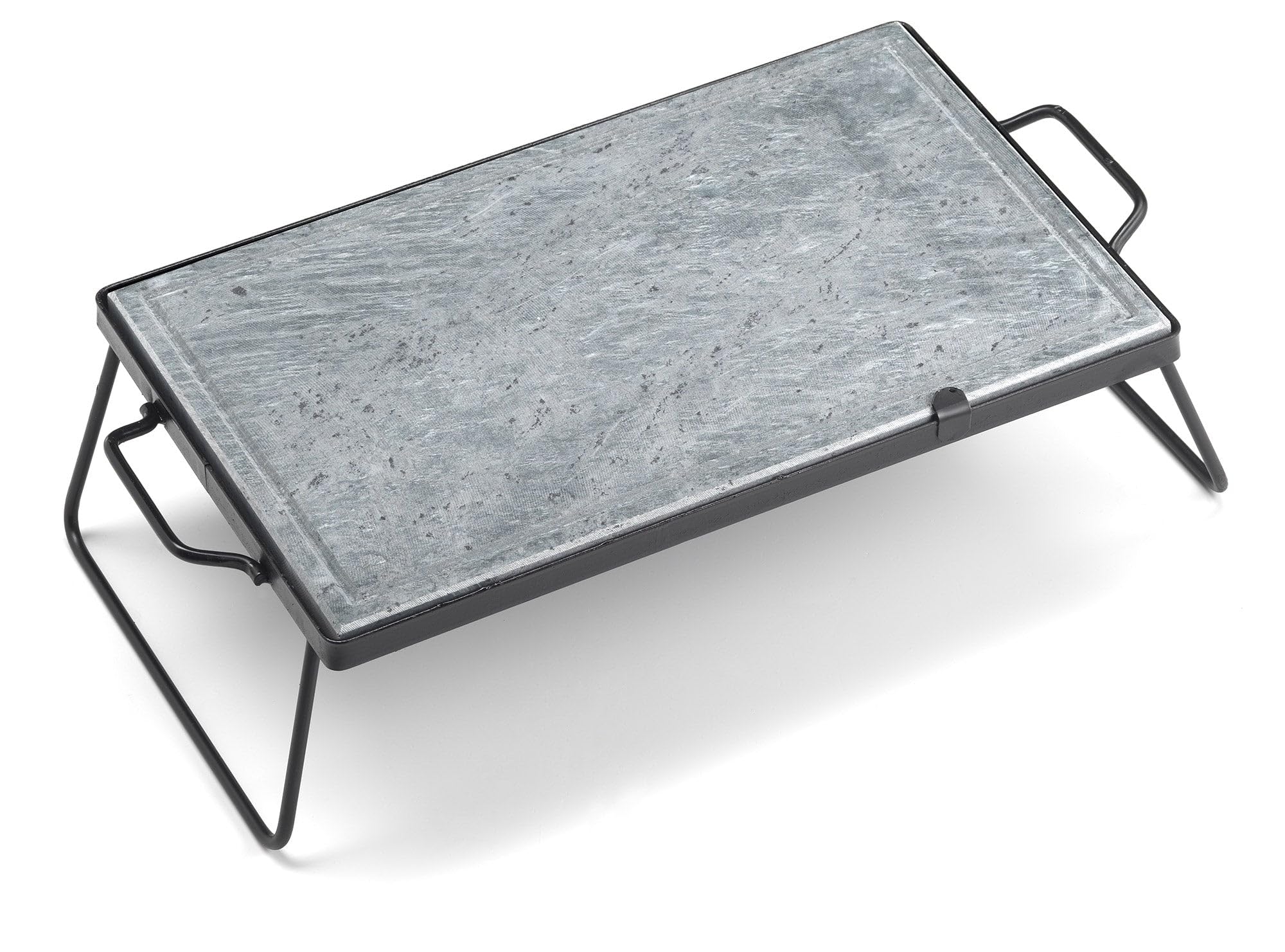 Pietra Ollare 30x40 cm con Supporto Pieghevole Ompagrill DS30/​40/​BLACK