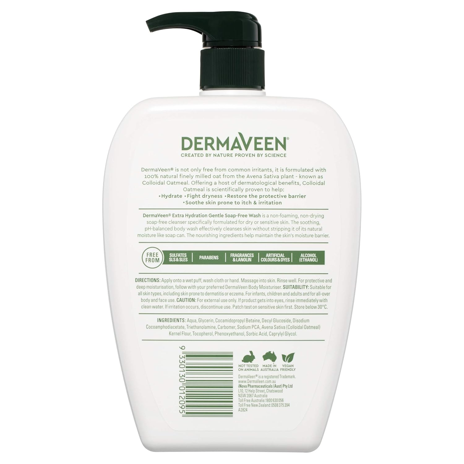 DermaVeen Extra Gentle Soap Free Wash 1 Litre
