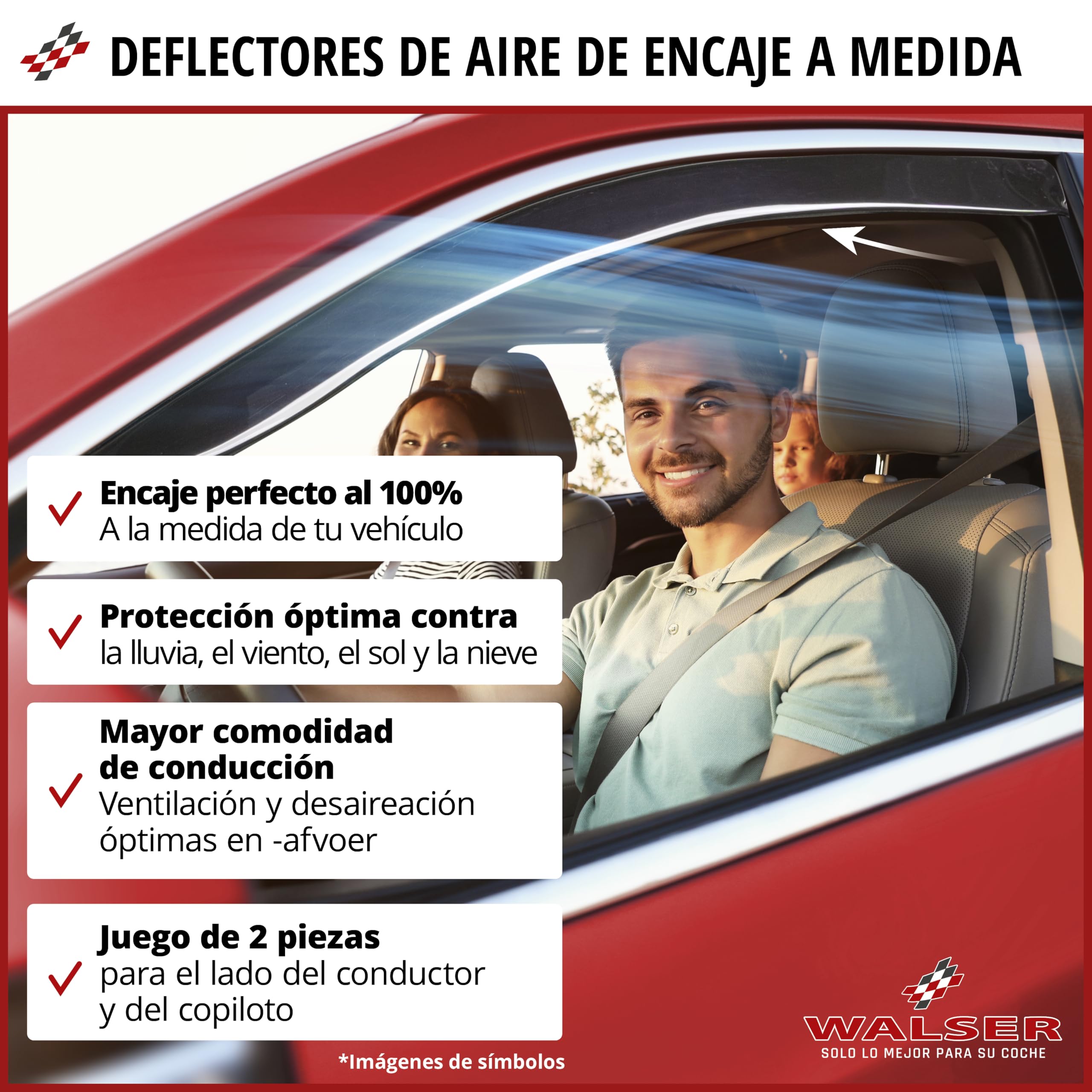 WALSER deflector de viento compatible con Mercedes-Benz Clase C (W205) 07/2013-02/2023