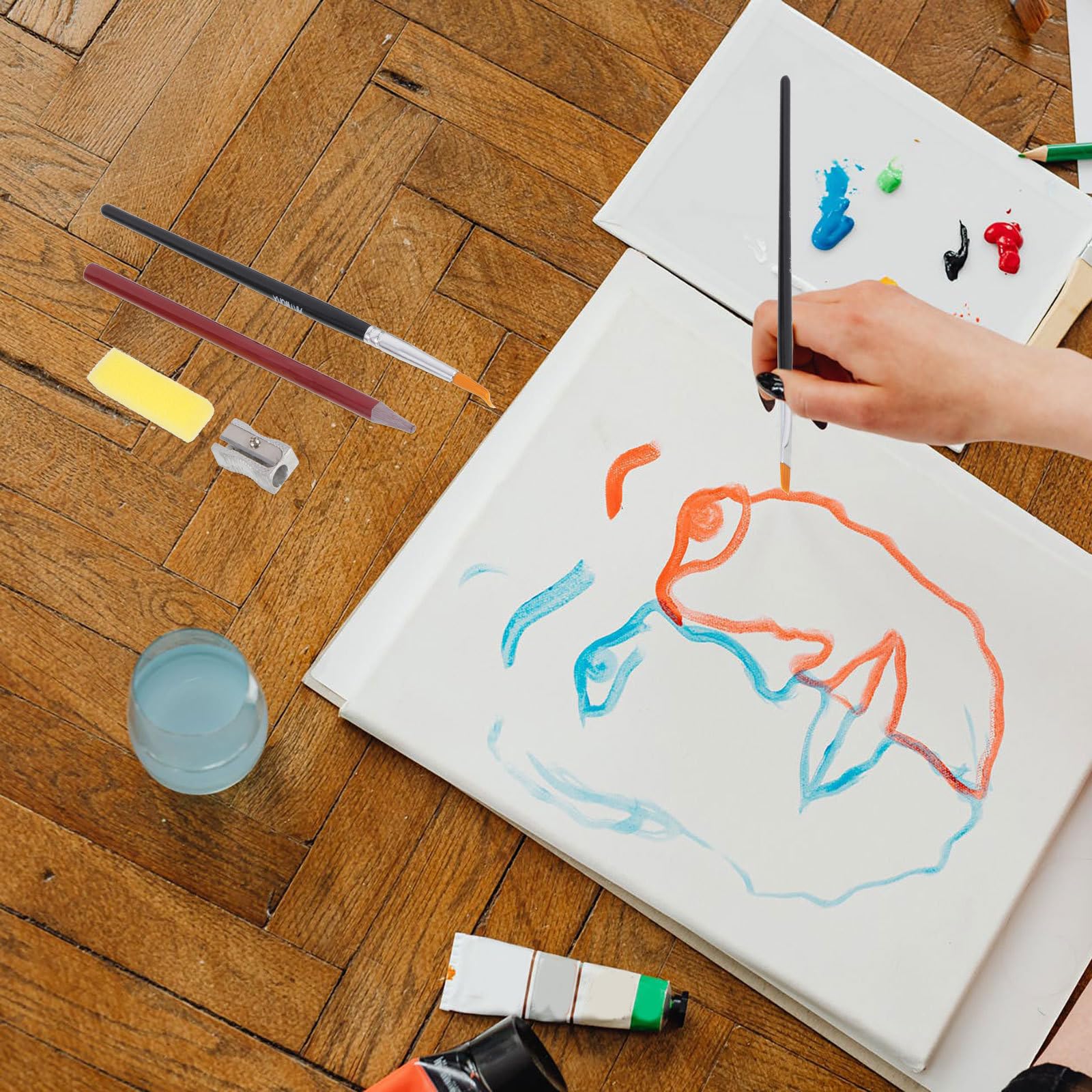 Juego de Acuarelas Portátil para Artista, Pintura DIY