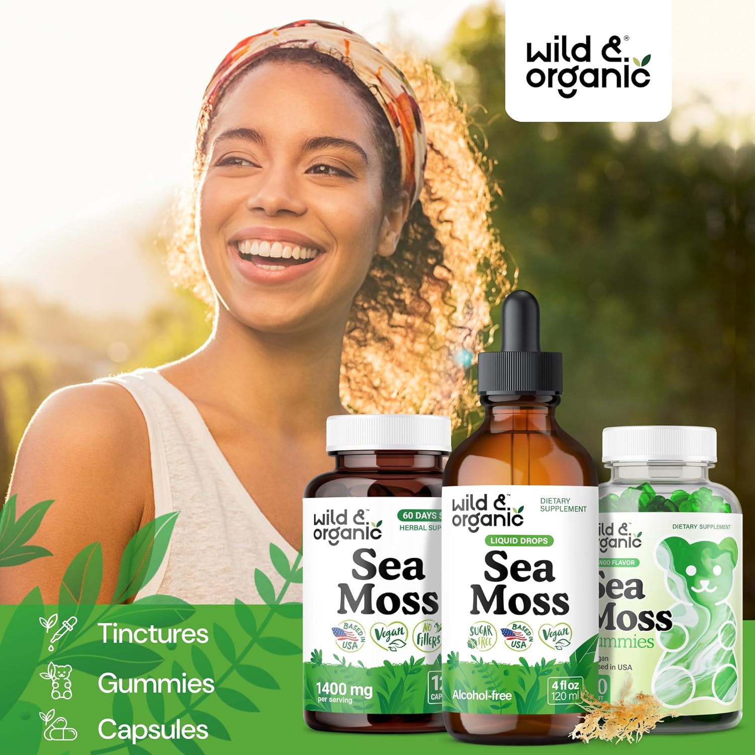 Wild & Organic Sea Moss Drops - Overall Support with Irish Seamoss and Bladderwrack - Multimineral Chondrus Crispus Tincture - Vegan, Sugar & Alcohol-Free Liquid Supplement - 4 fl oz - Image 8