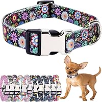 Vista 14 de Lindo collar para perros XS, pequeños, medianos y grandes, collar de nailon suave para mascotas, estampado 3D, con patrones multicolores, collares
