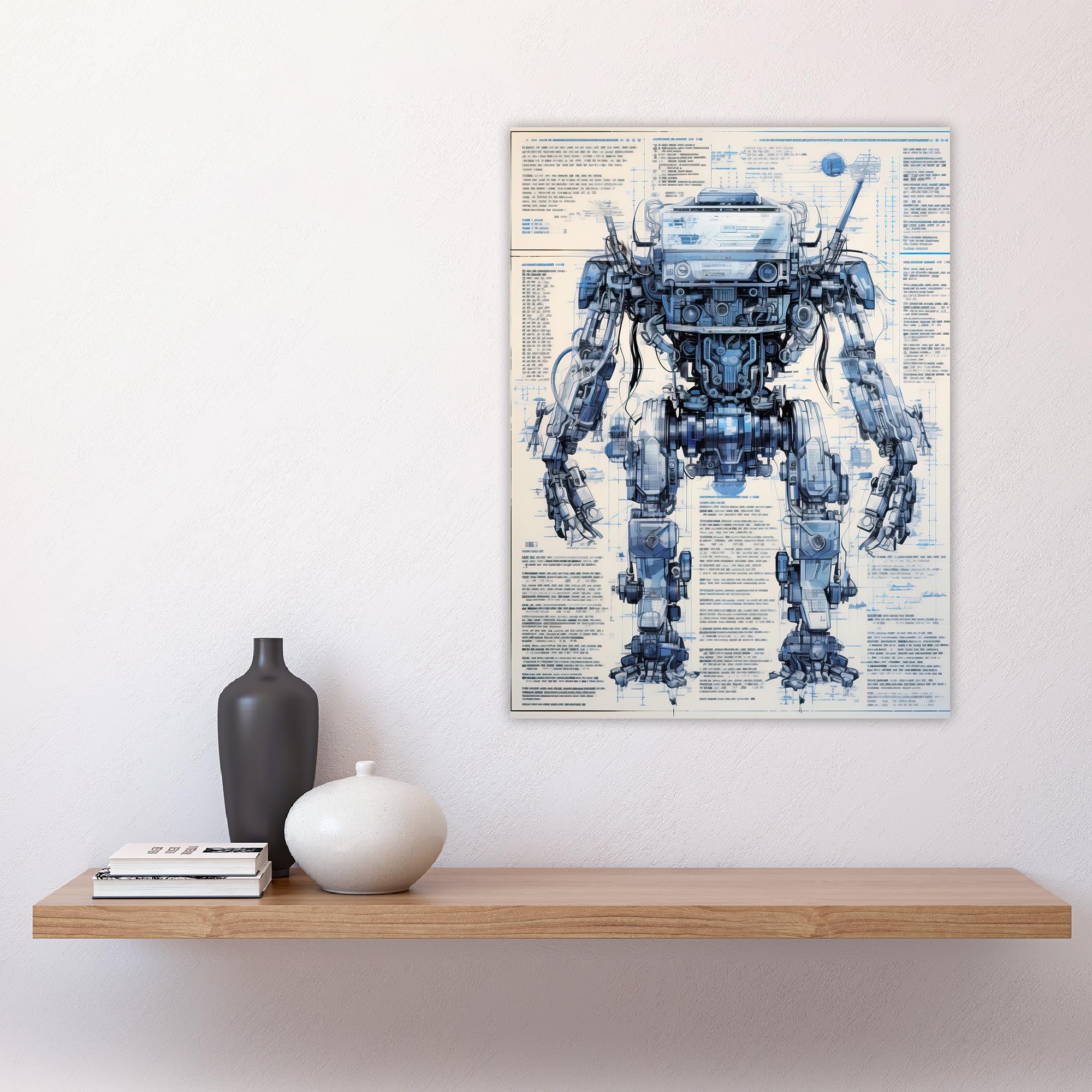 Artery8 Mech War Robot Hybrid Secret Military Schematic Blueprint Futuristic Complex Arcane Manuscript Gift For Him Man Cave Large Wall Art Poster Print Thick Paper 18X24 Inch - Image 4