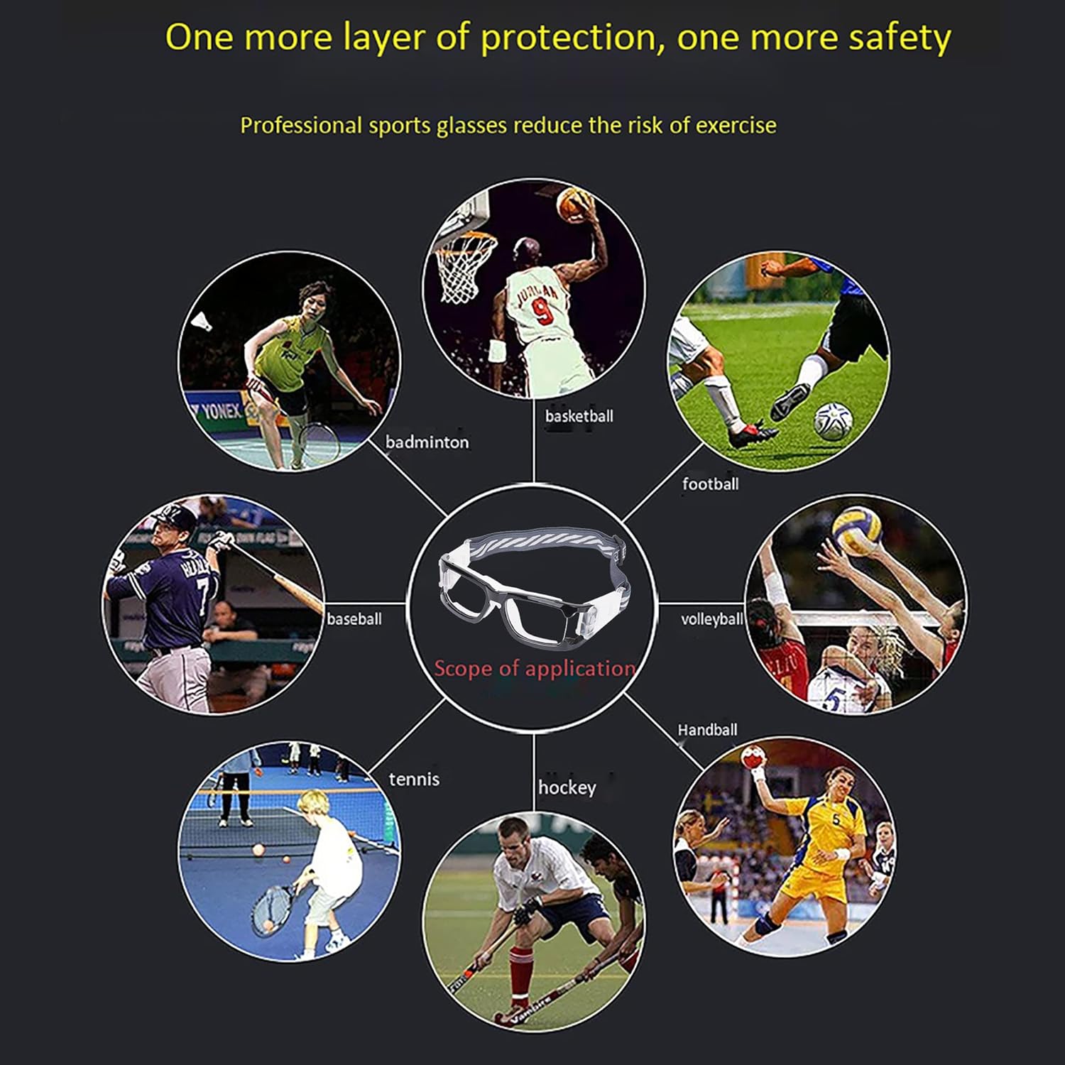 SooGree Sport Glasses Basketball Football Goggles Men Women Safety Eyewear Sport Goggles Anti Fog Shock Collision Glasses