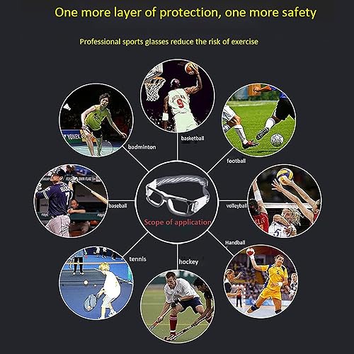 Miniatura 7 de SooGree Gafas deportivas de baloncesto para hombres y mujeres, gafas de seguridad, gafas de deporte, antivaho y choque de colisión