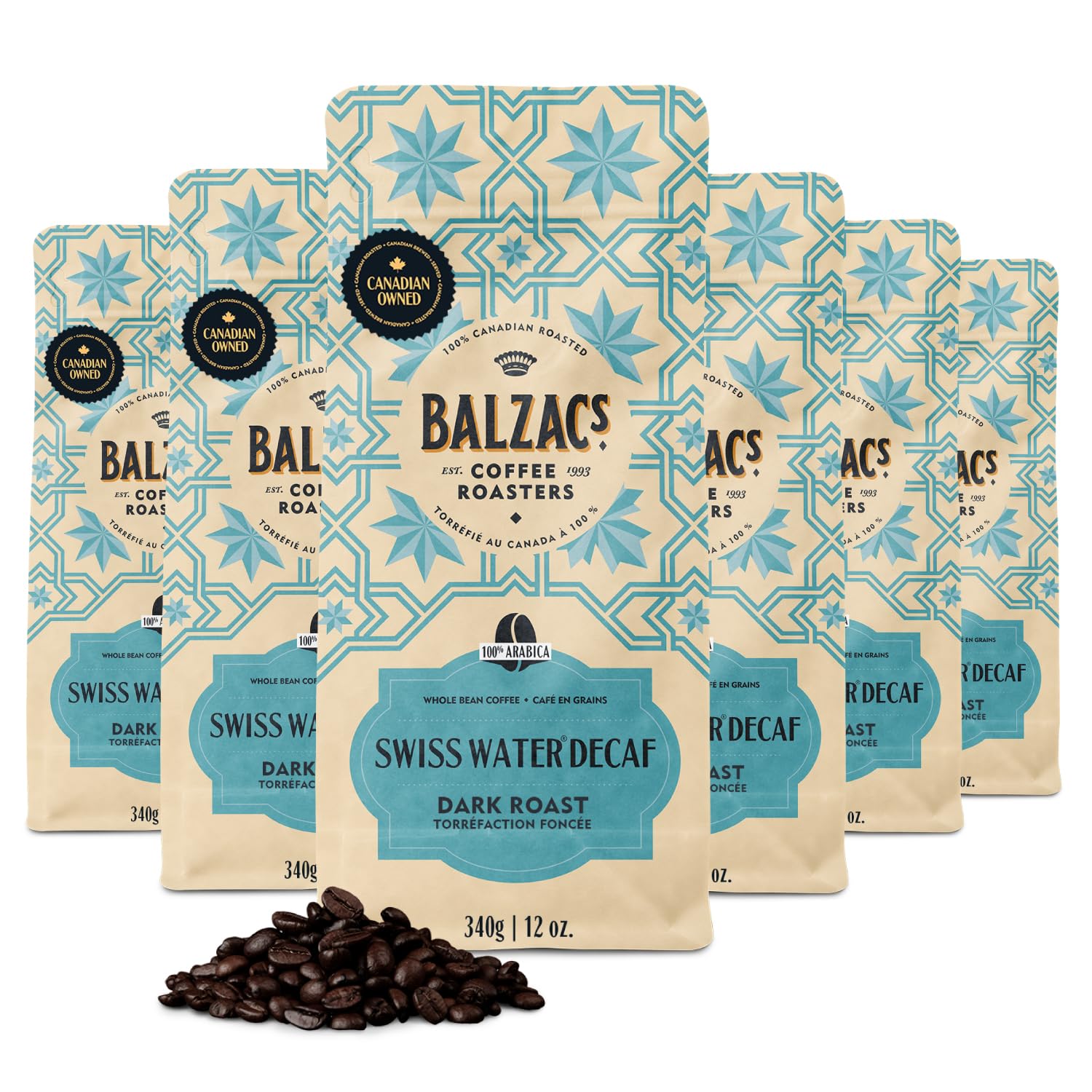Balzac's Coffee Roasters Swiss Water Decaf Dark Roast Whole Bean
