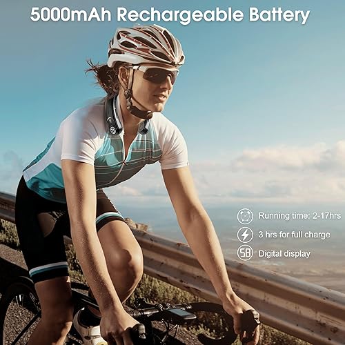 Miniatura 2 de PANERGY Aire acondicionado para el cuello, ventilador de cuello recargable sin aspas de 5000 mAh con 2 placas de enfriamiento, ventilador personal