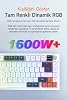Coverzone Üçlü Mod Membran Gaming Klavye,%75 Düzen, 4000mAh Batarya, RGB 14 Efekt, TFT Ekran, Type-C, Bluetooth 2.4G, Su Geçirmez, Win/Mac Uyumlu, Multimedya Düğmeli | AJAZZ AF82 (Sarı Siyah - AF82)