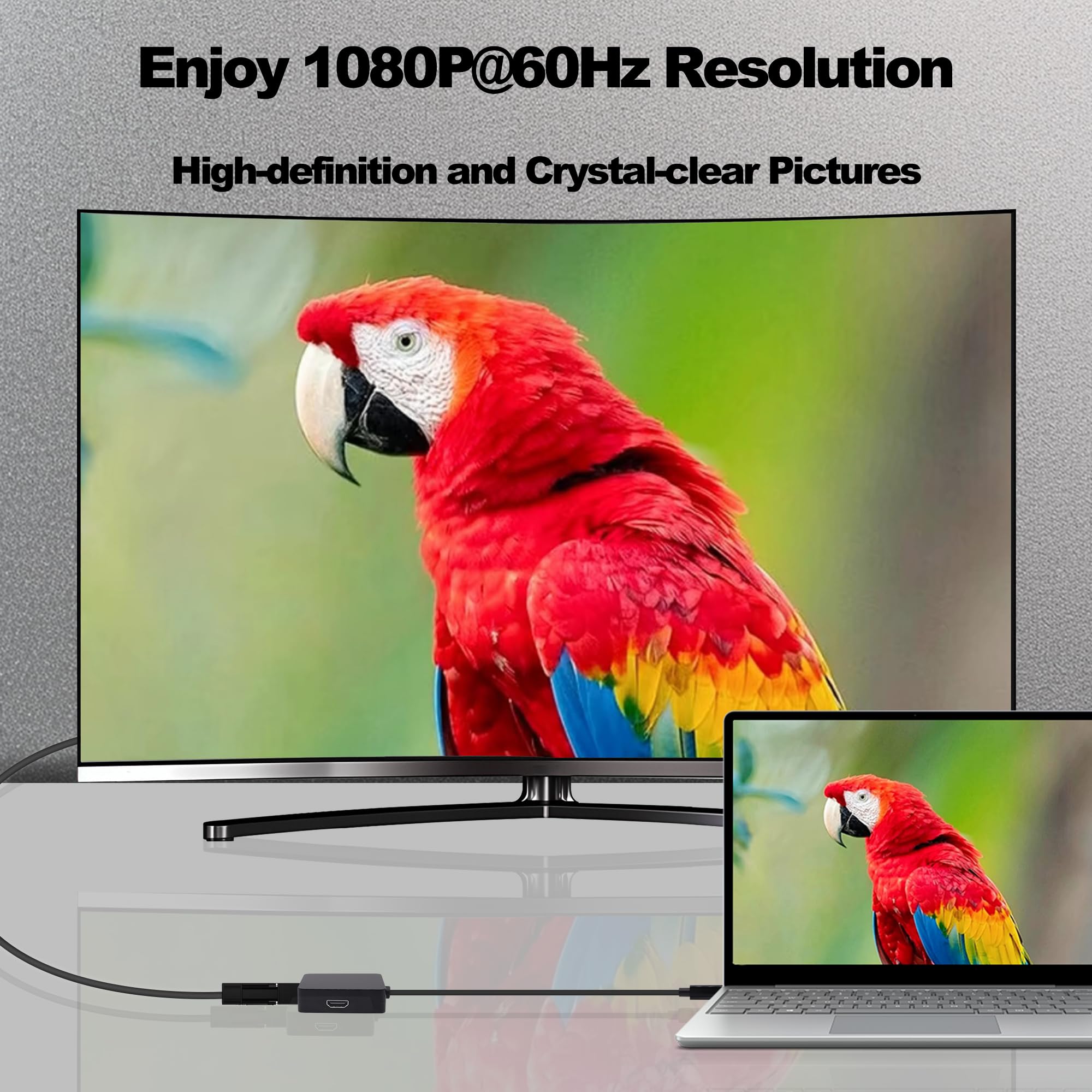 YARHONN Mini DP a HDMI VGA DVI Adaptador Thunderbolt Mini Displayport a VGA DVI HDMI 3 en 1 Adaptador Convertidor Macho a Hembra Cable para PC Portátil TV Proyector