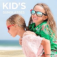 Vista 2 de RIVBOS RBK002 - Lentes de sol para niños y niñas, con correa polarizada, protección UV, flexible, de goma