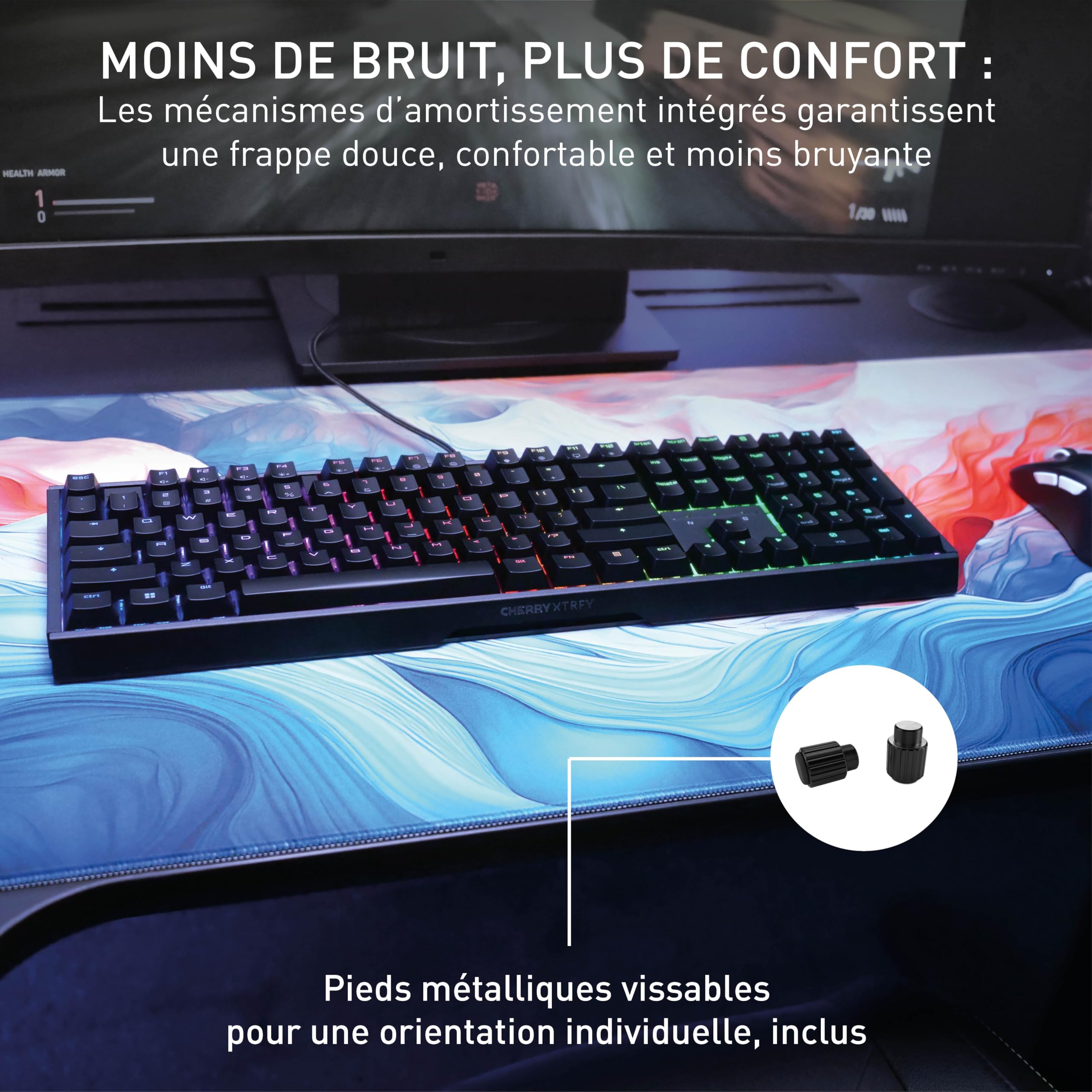 MX 3.1, clavier de jeu mécanique, disposition UK (QWERTY), rétro-éclairage RGB, boîtier alu, port USB-A, MX2A RED Switches, noir