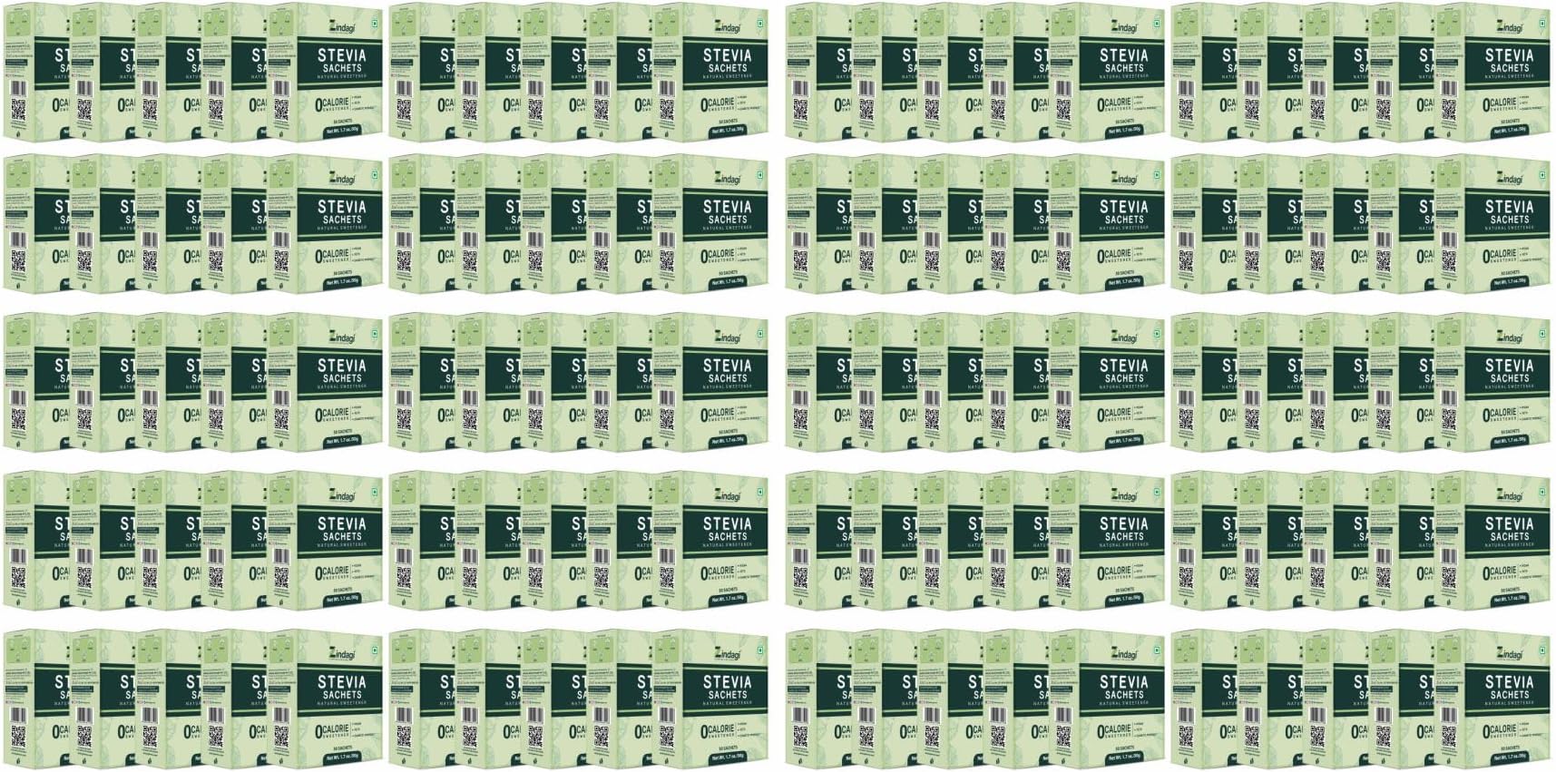 Zindagi Stevia Sachets | Natural & Zero Calorie Stevia Sugar Free Powder | Pack Of 100