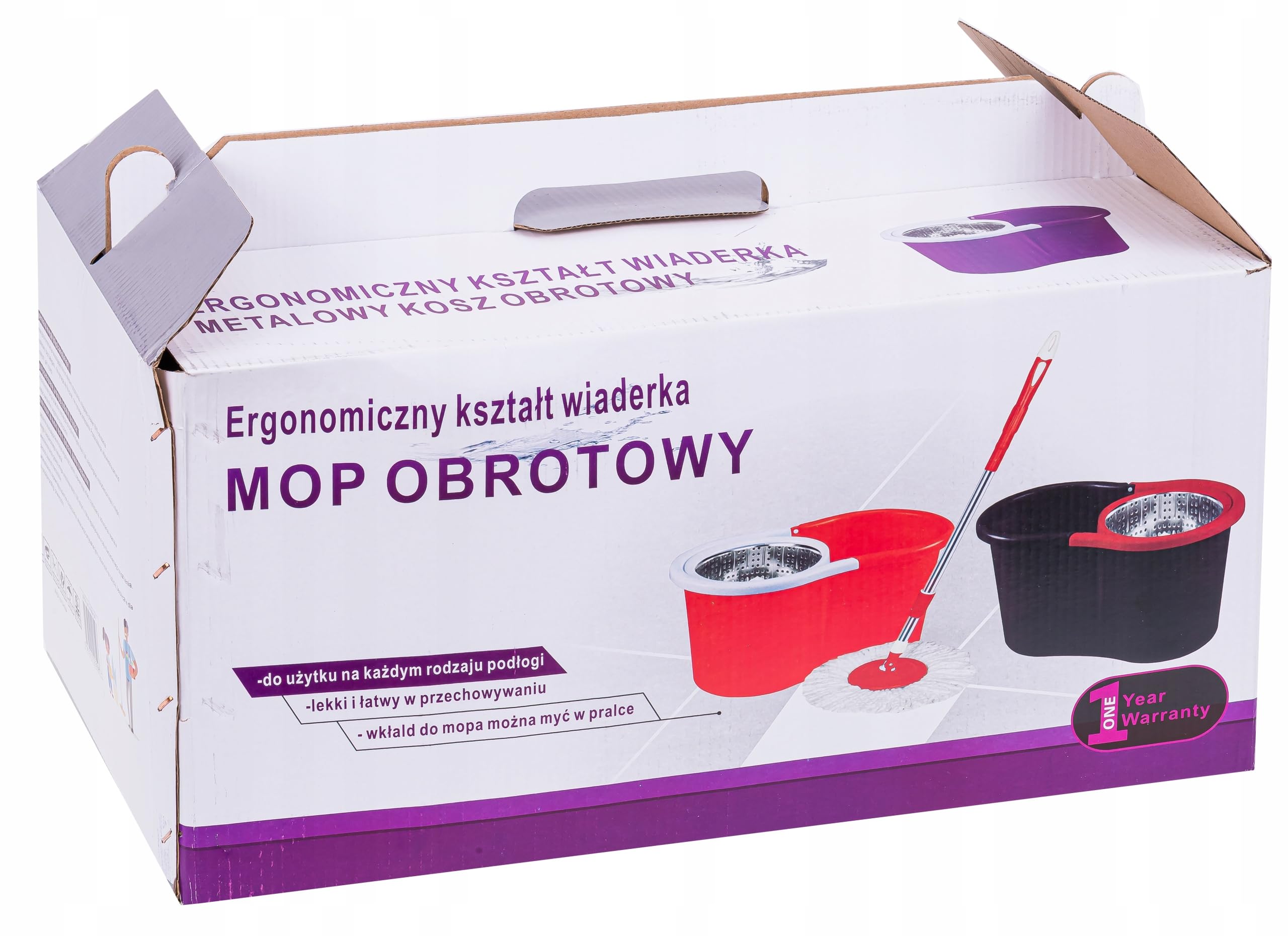 MOP OBROTOWY WIRUJĄCY 360 NAPĘD W RĄCZCE WIADRO + 2 WKŁADY