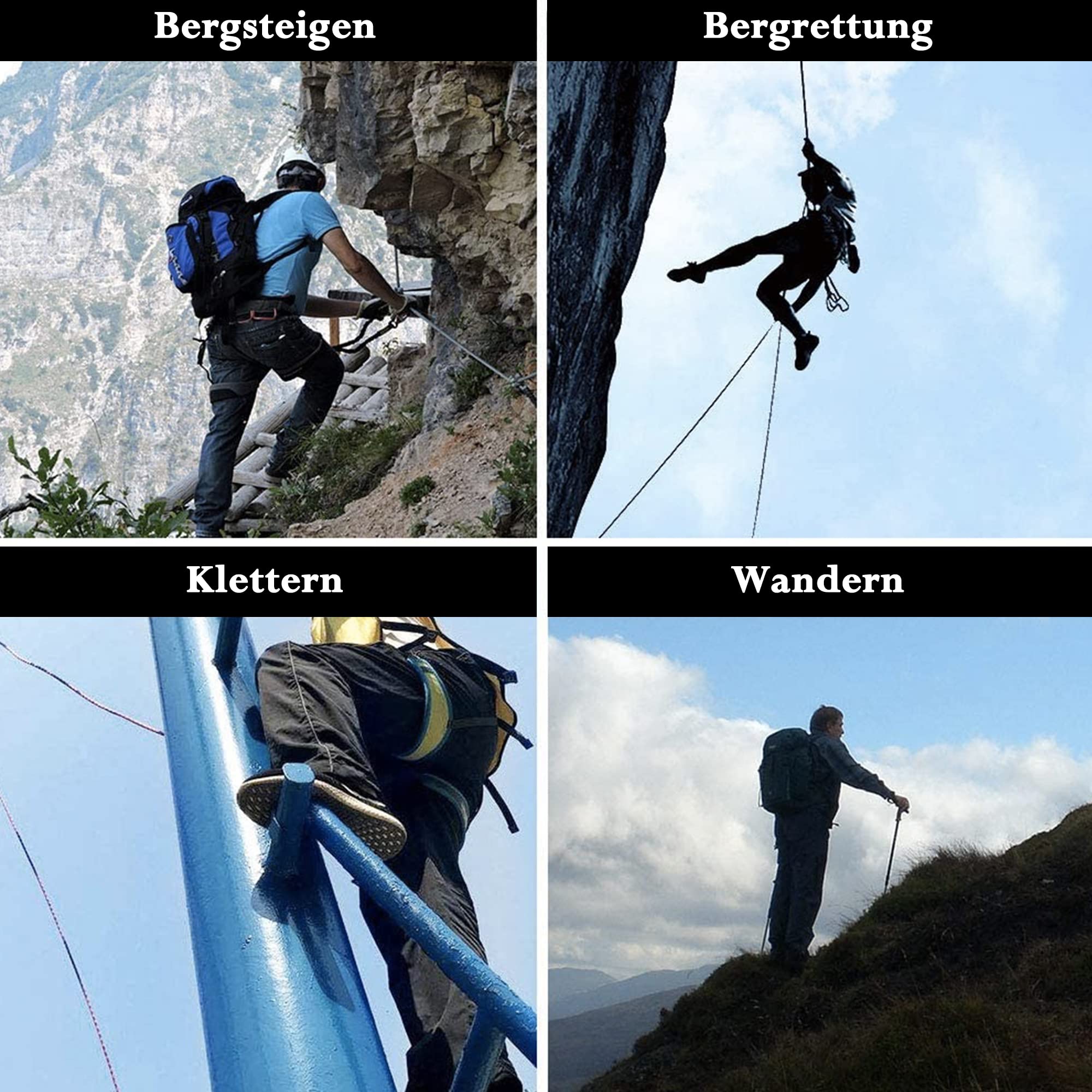 Kletterhandschuhe strapazierfähiger Ziegenleder Arbeitshandschuhe Abriebschutz Kletter Sporthandschuhe Seil Handschuhe für Abseilen, Bergsteigen, Abenteuer, Outdoor-Sport,Rettung