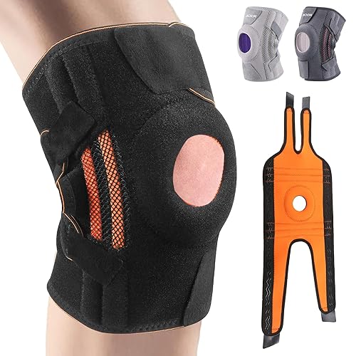 Rodillera negra para hombres y mujeres, soporte elástico doble lateral para almohadilla rotuliana realign rodilla, soporte máximo para dolor de