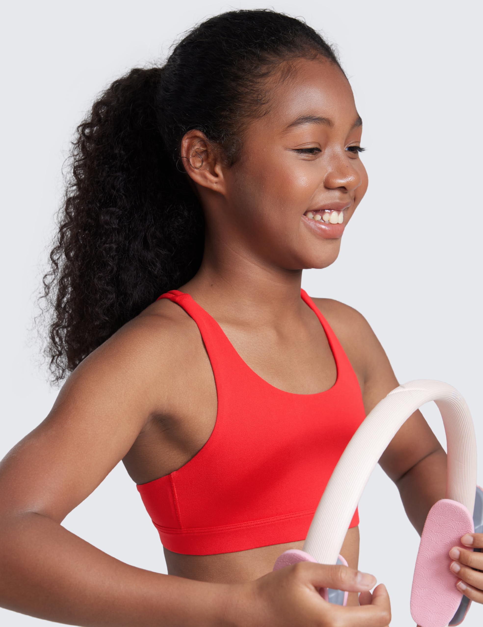 CRZ YOGA Filles Butterluxe À Lanières Brassière de Sport Yoga Soutien-Gorge Ados Danse Recadrer Haut