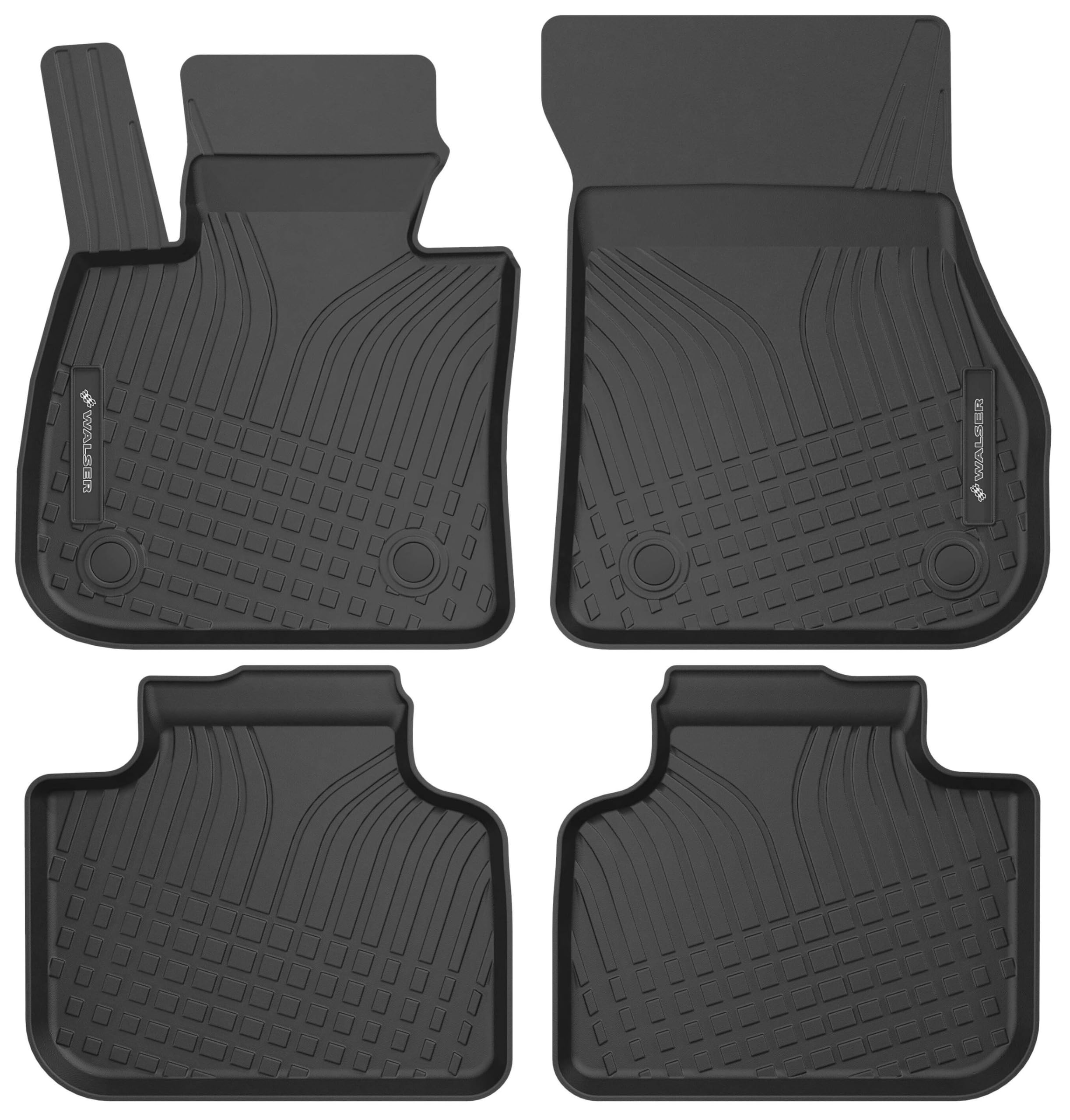 WALSER tappetini premium per auto compatibili con BMW X1 (F48) 11/2014-Oggi, X2 (F39) 11/2017-Oggi, tappetini in gomma per auto 100% su misura - made in EU